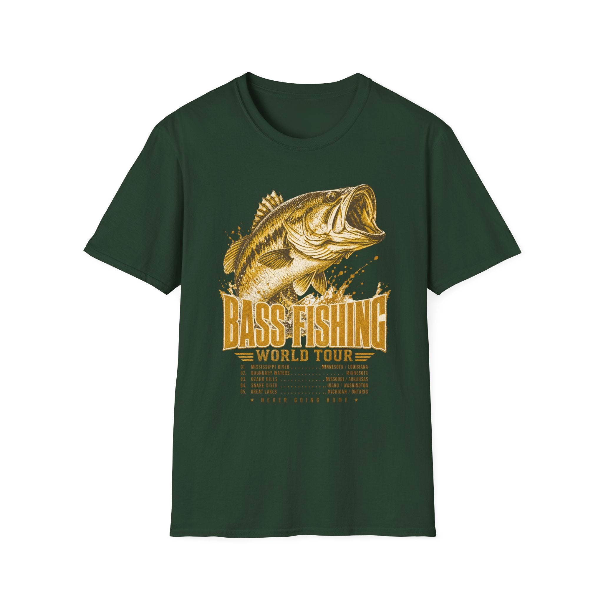 Bass Fishing World Tour - Fishing Graphic T-Shirt