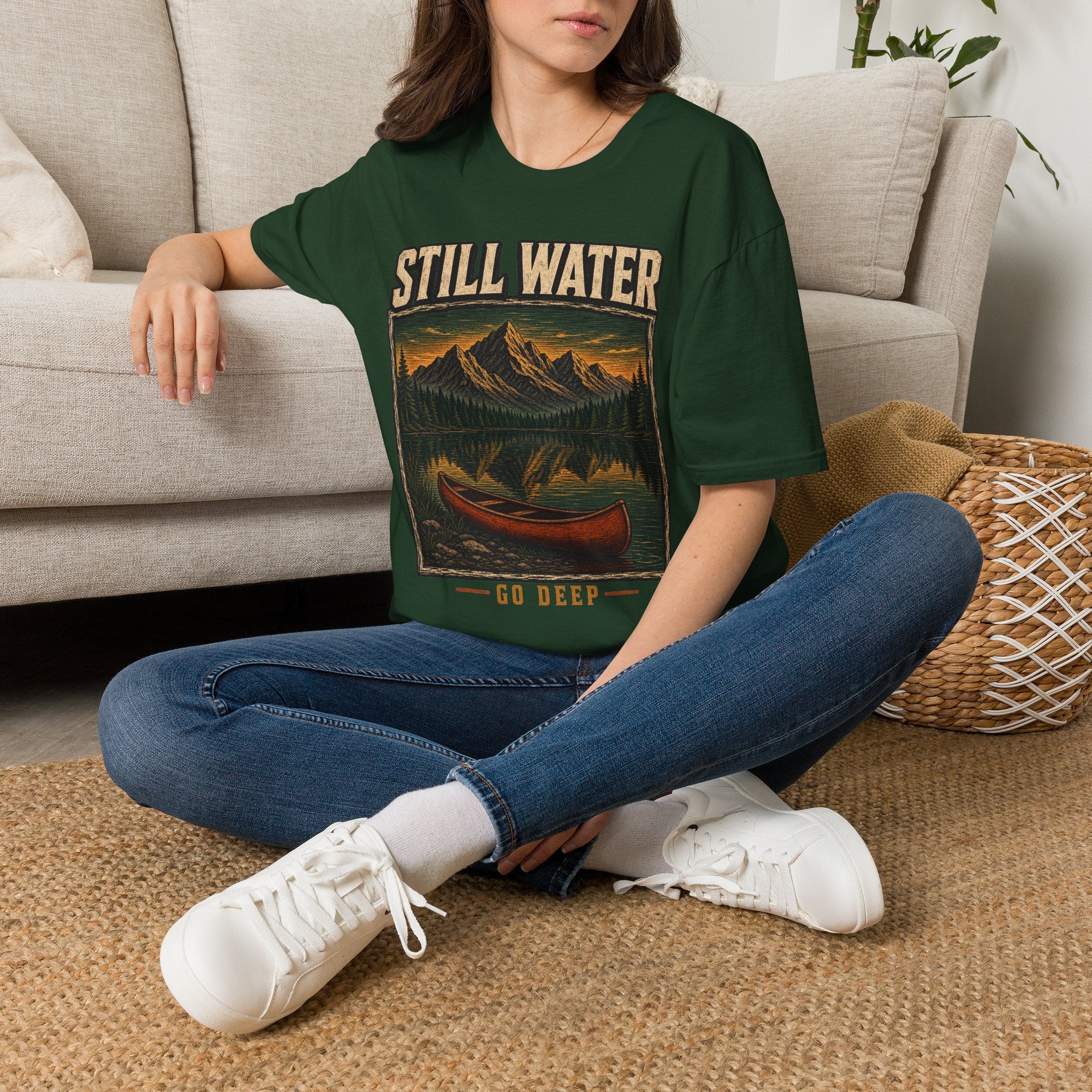Still Water / Go Deep - Camping Graphic T-Shirt