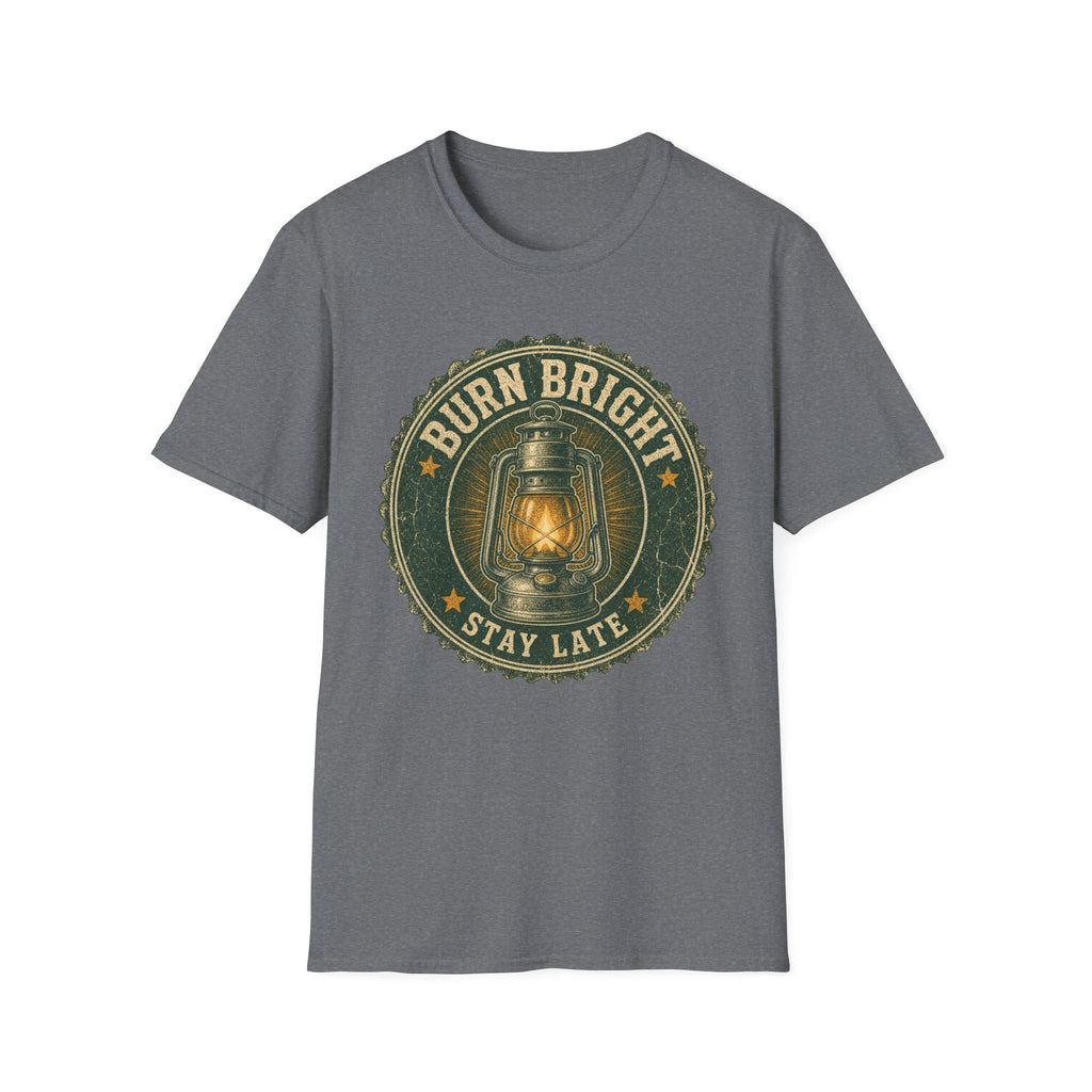 Burn Bright / Stay Late - Camping Graphic T-Shirt
