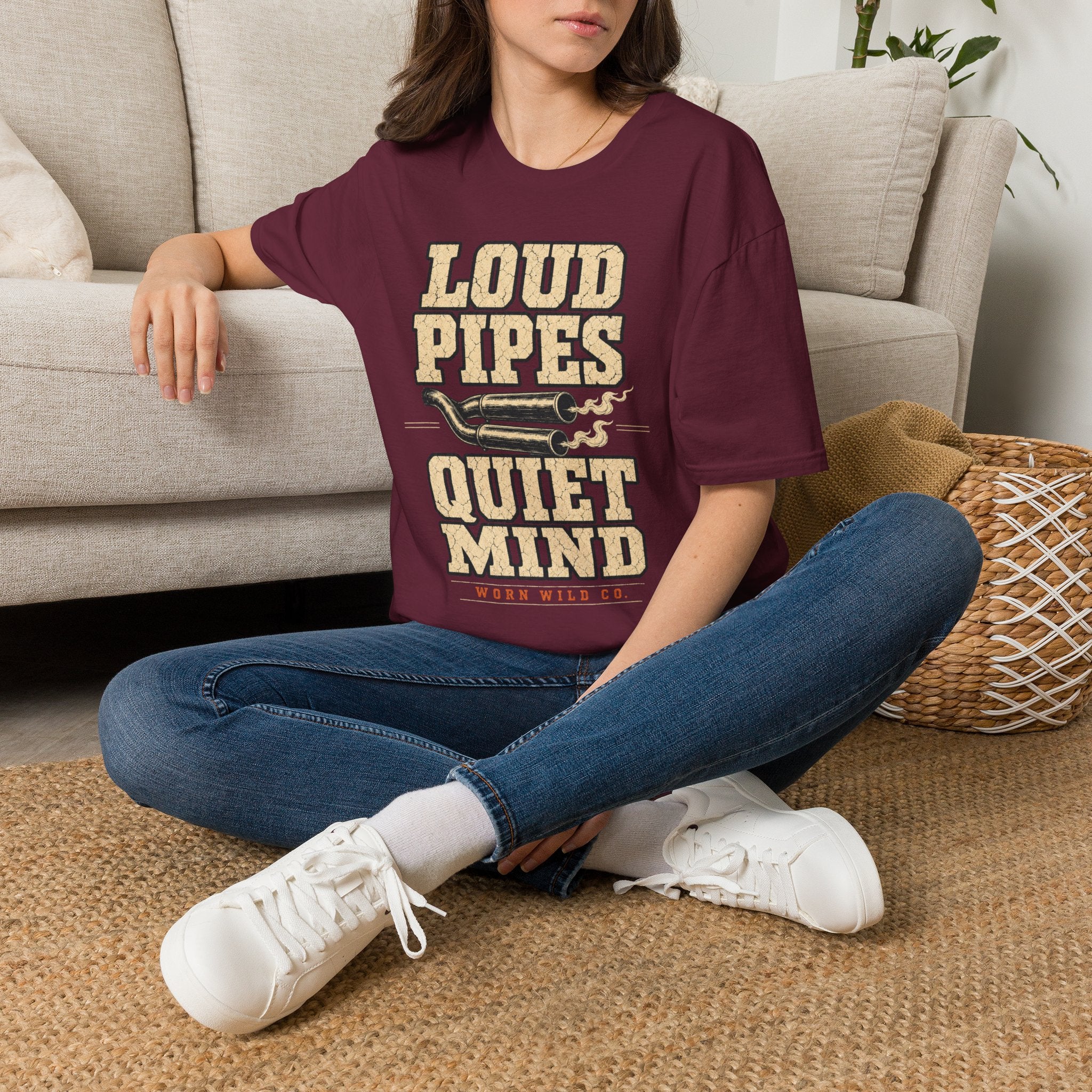 Loud Pipes Quiet Mind - Motorcycles Graphic T-Shirt
