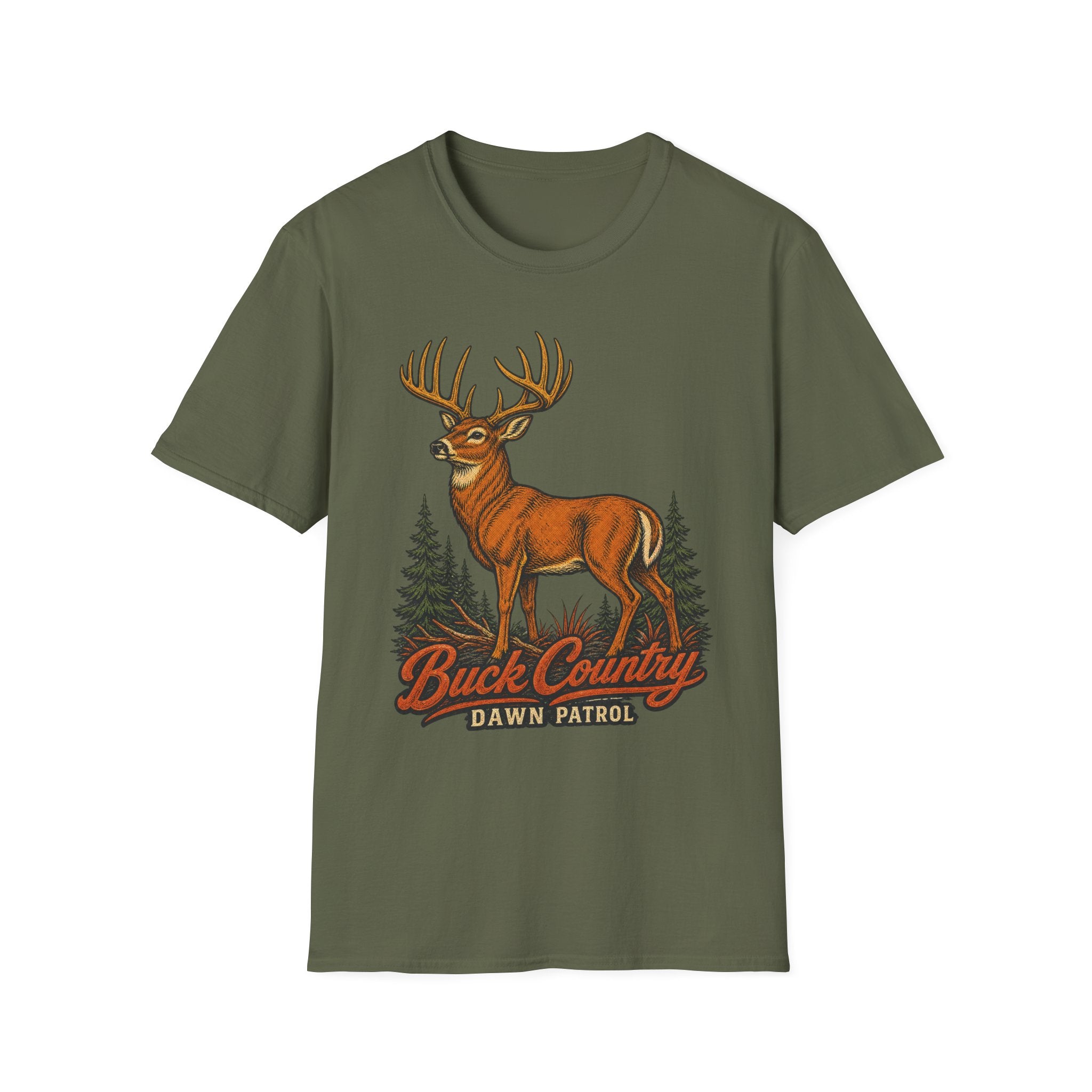 Buck Country / Dawn Patrol - Camping Graphic T-Shirt