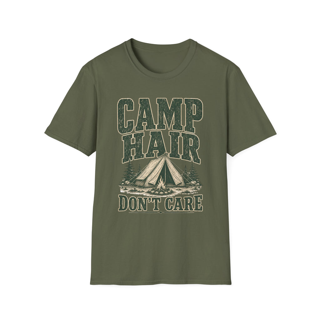 Camp Hair / Don't Care - Camping Graphic T-Shirt