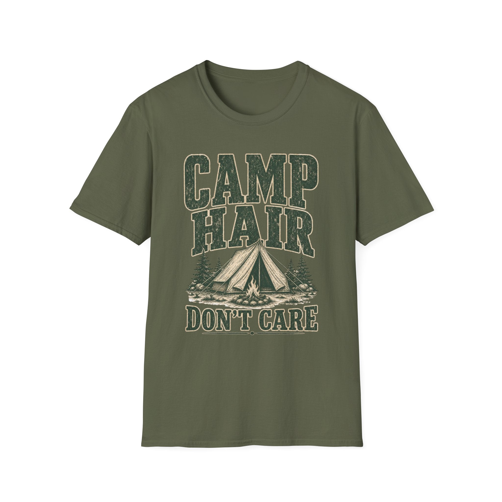 Camp Hair / Don't Care - Camping Graphic T-Shirt
