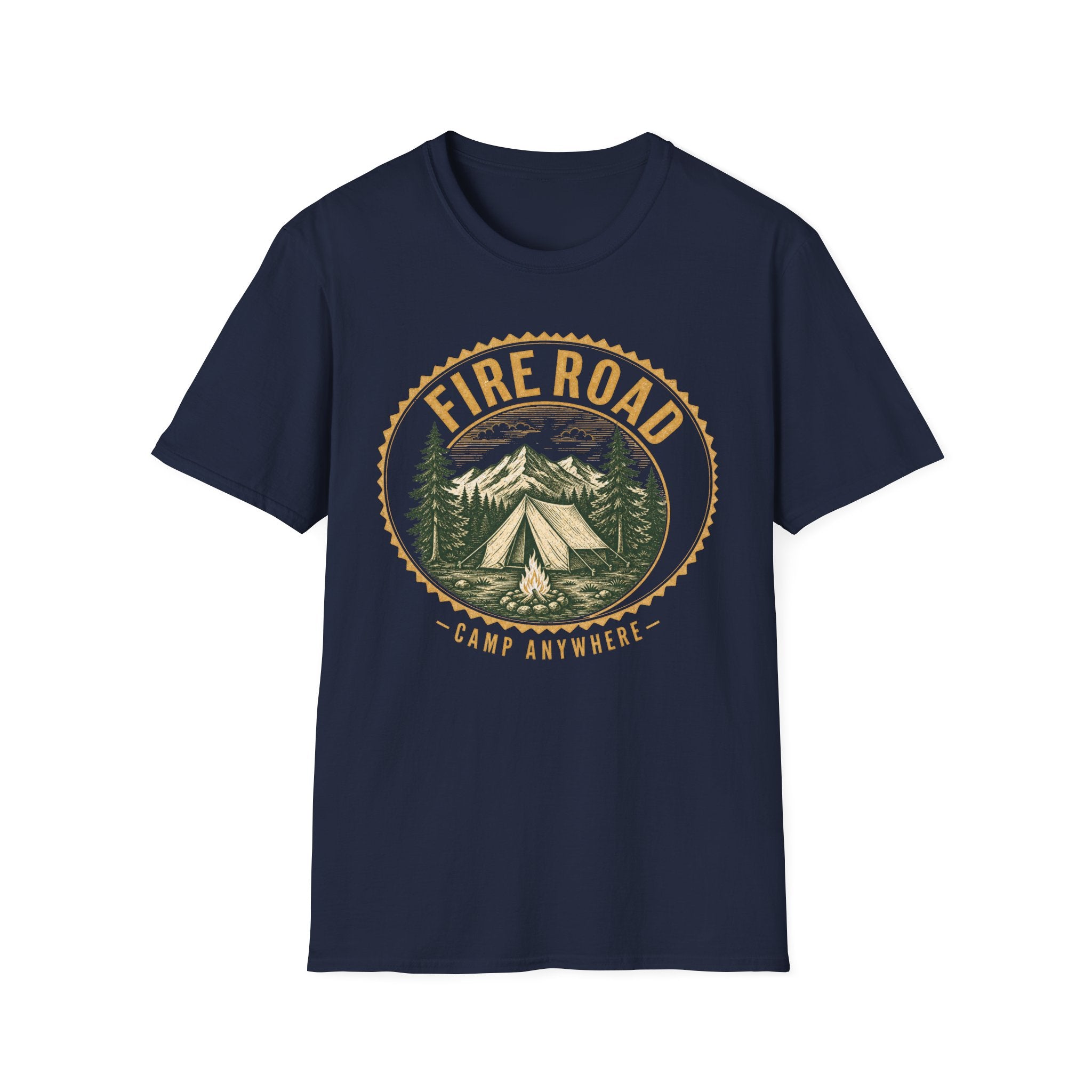 Fire Road / Camp Anywhere - Camping Graphic T-Shirt