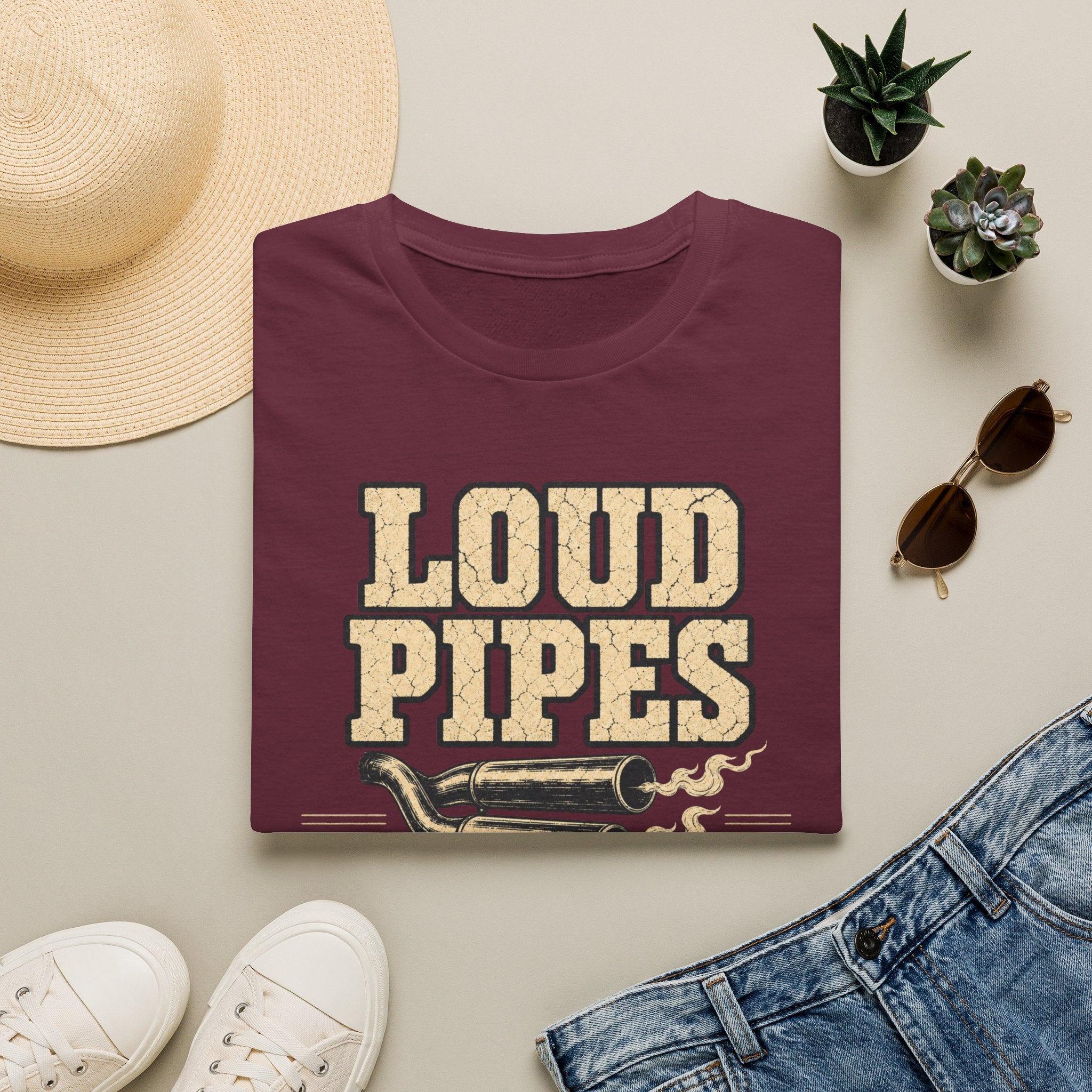 Loud Pipes Quiet Mind - Motorcycles Graphic T-Shirt