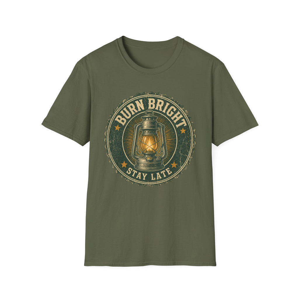 Burn Bright / Stay Late - Camping Graphic T-Shirt