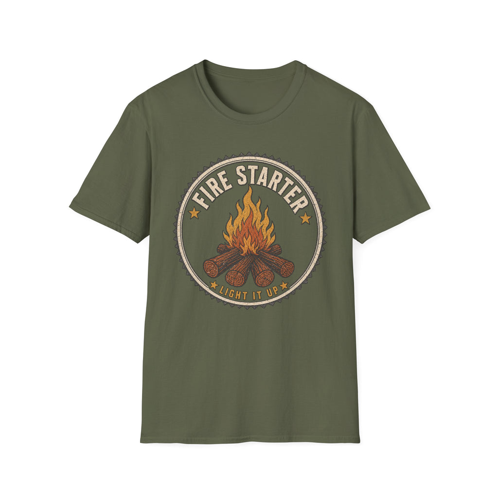 Fire Starter / Light It Up - Camping Graphic T-Shirt