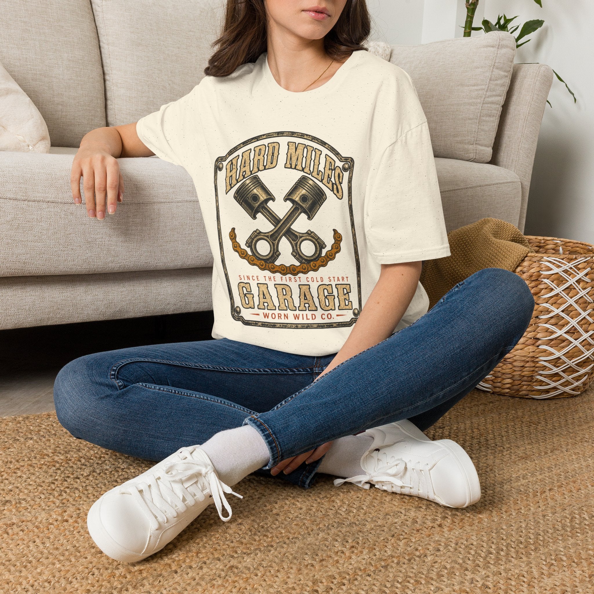 Hard Miles Garage - Motorcycles Graphic T-Shirt