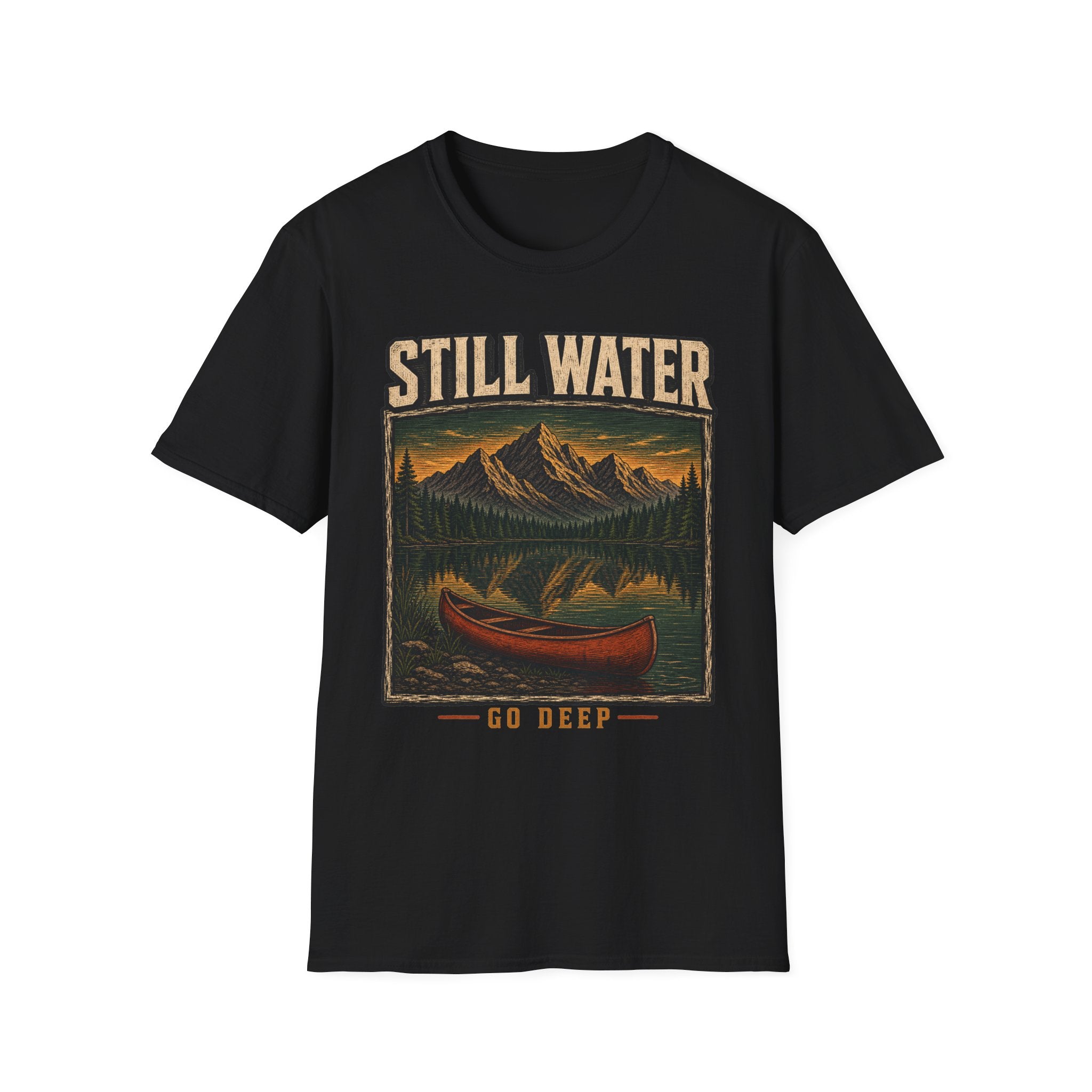 Still Water / Go Deep - Camping Graphic T-Shirt