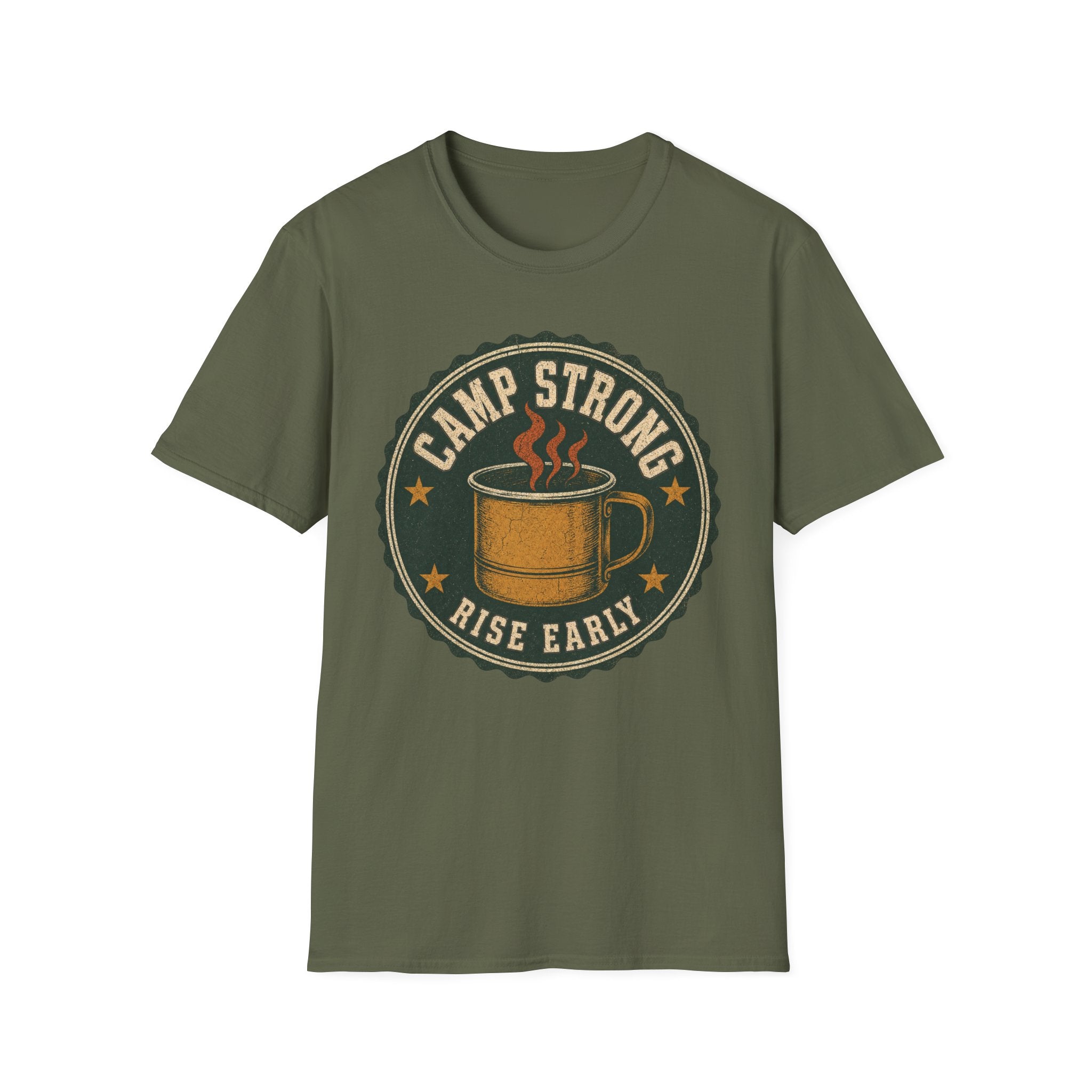 Camp Strong / Rise Early - Camping Graphic T-Shirt