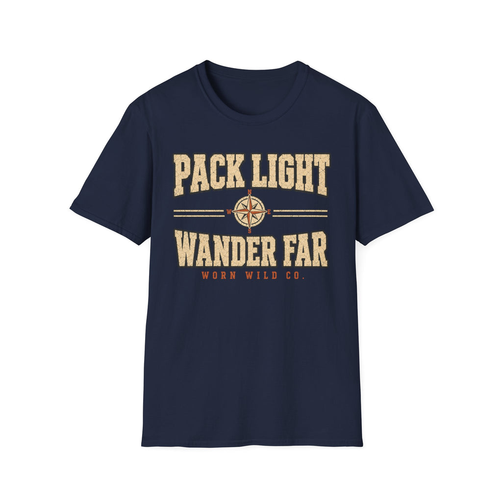 Pack Light Wander Far - Hiking Graphic T-Shirt