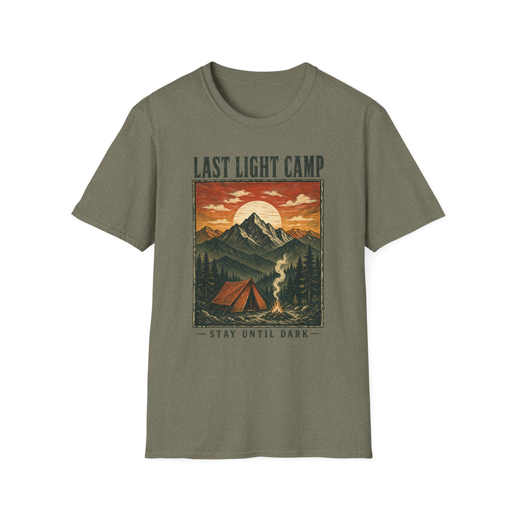 Last Light Camp / Stay Until Dark - Camping Graphic T-Shirt