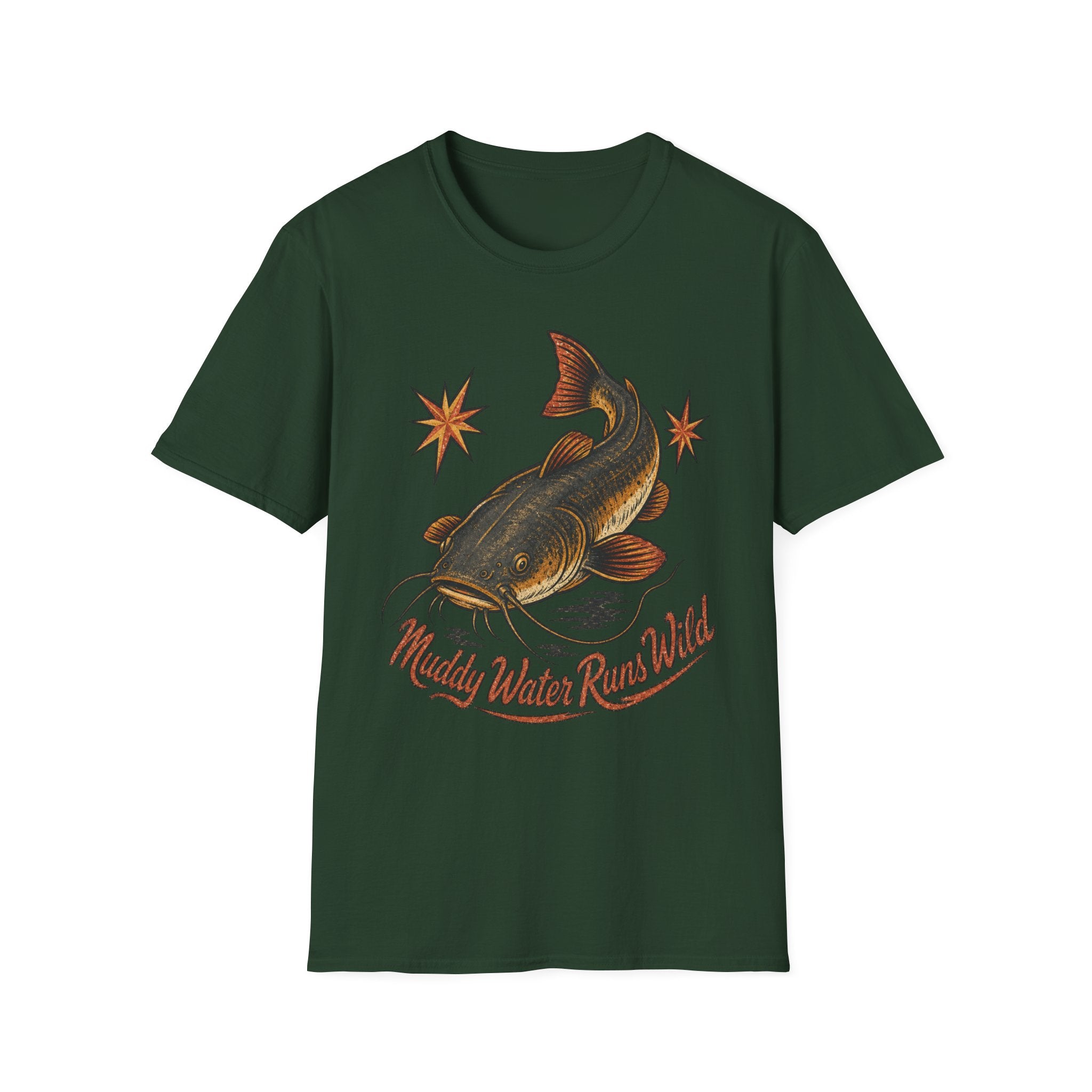 Muddy Water Runs Wild - Fishing Graphic T-Shirt