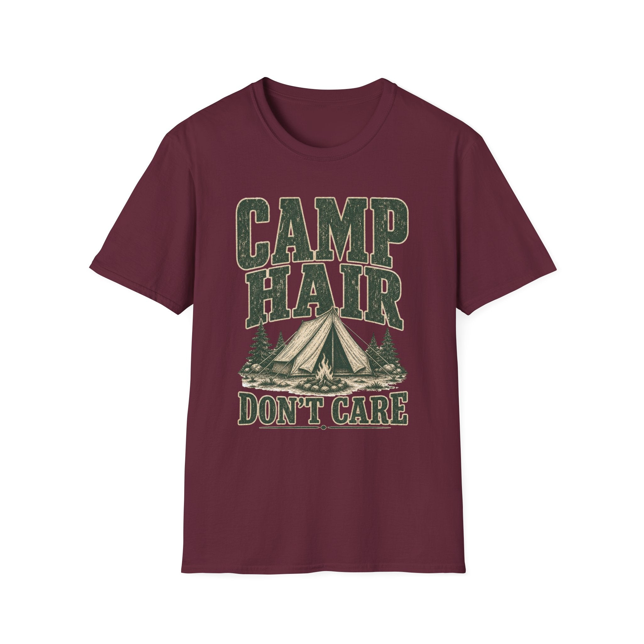 Camp Hair / Don't Care - Camping Graphic T-Shirt