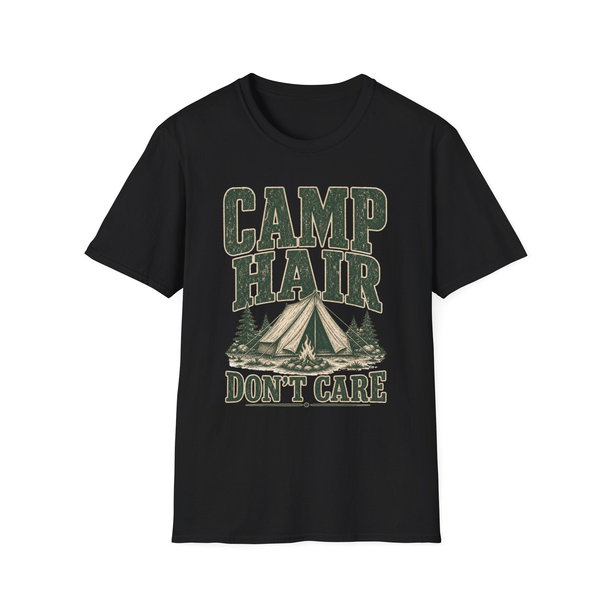 Camp Hair / Don't Care - Camping Graphic T-Shirt