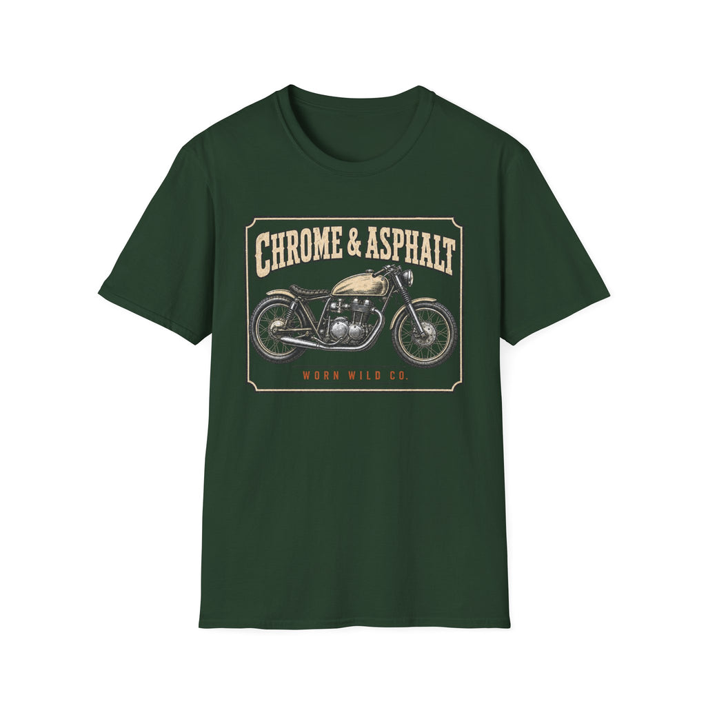 Chrome & Asphalt - Motorcycles Graphic T-Shirt