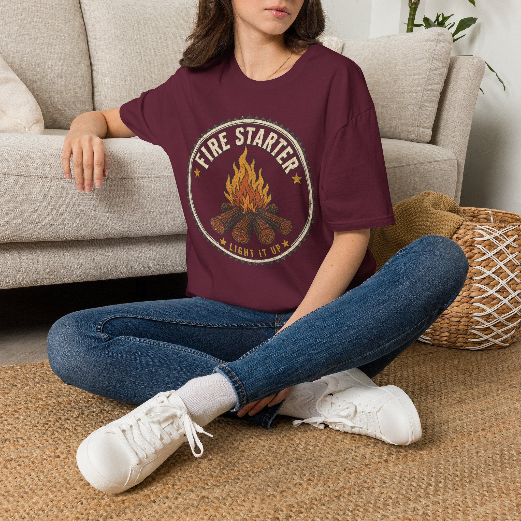Fire Starter / Light It Up - Camping Graphic T-Shirt