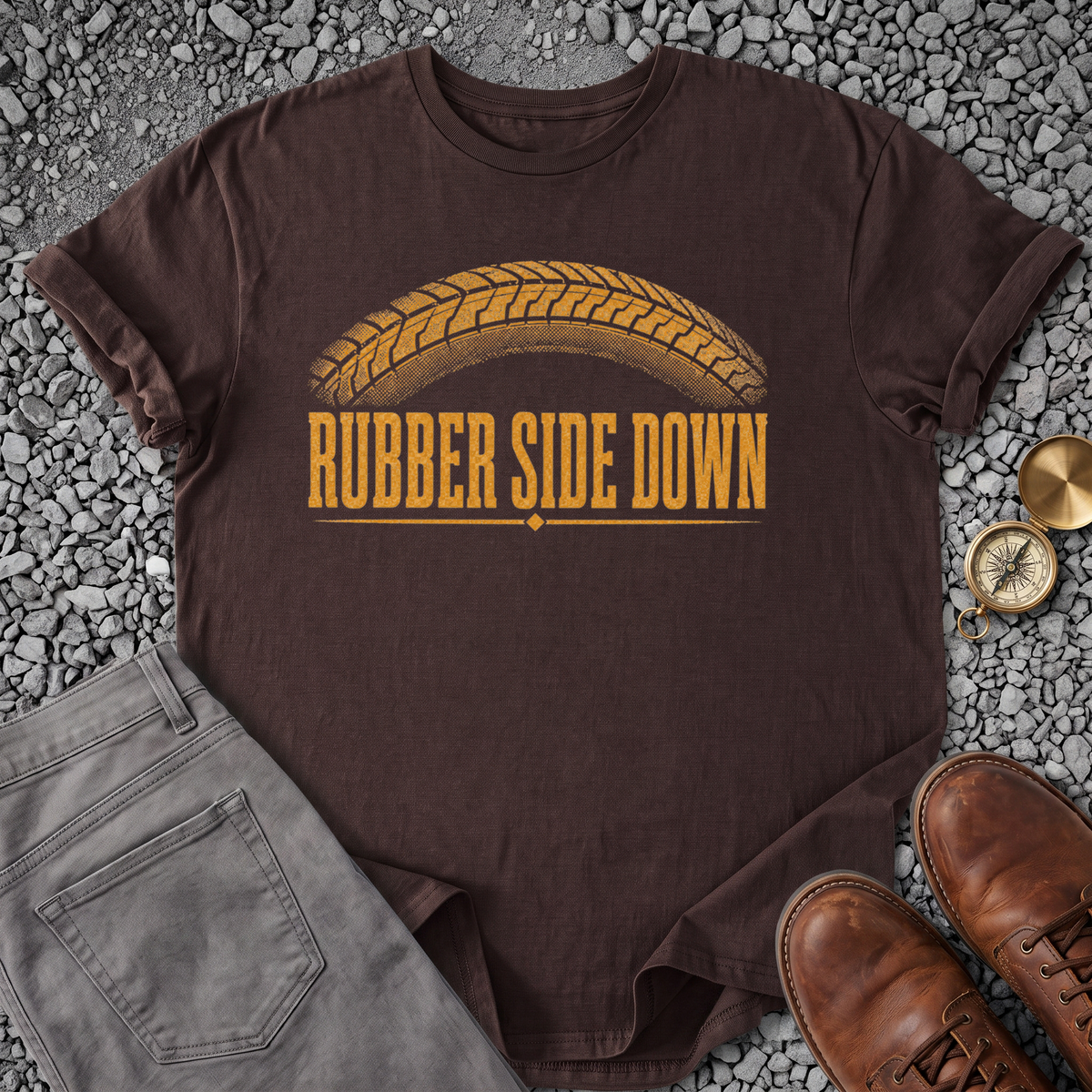 Rubber Side Down T-Shirt