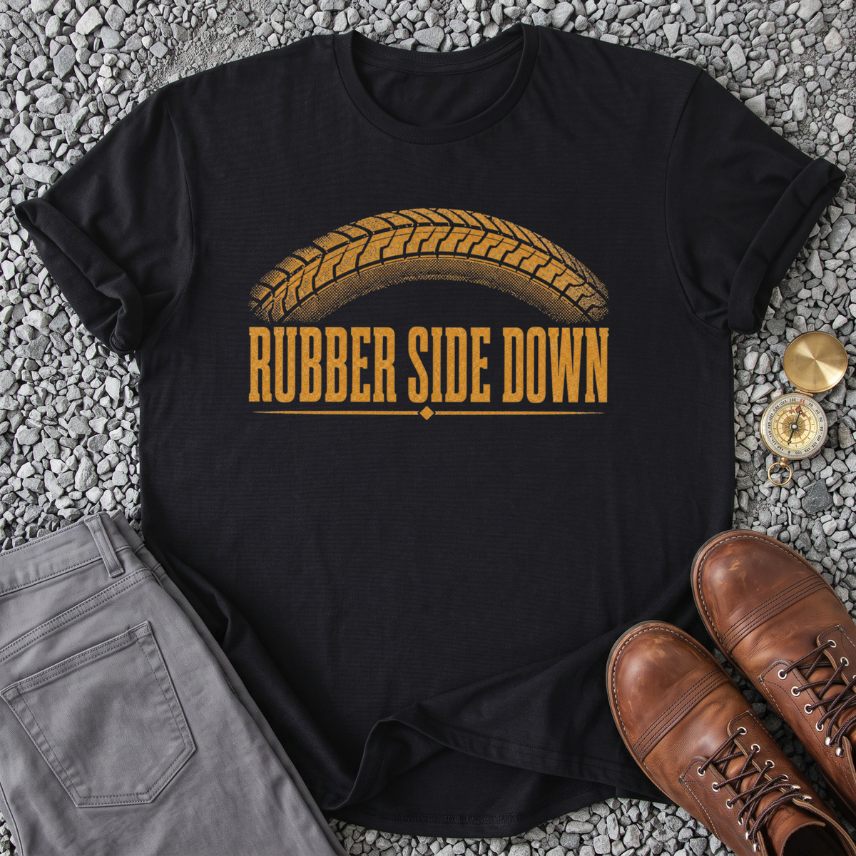 Rubber Side Down T-Shirt