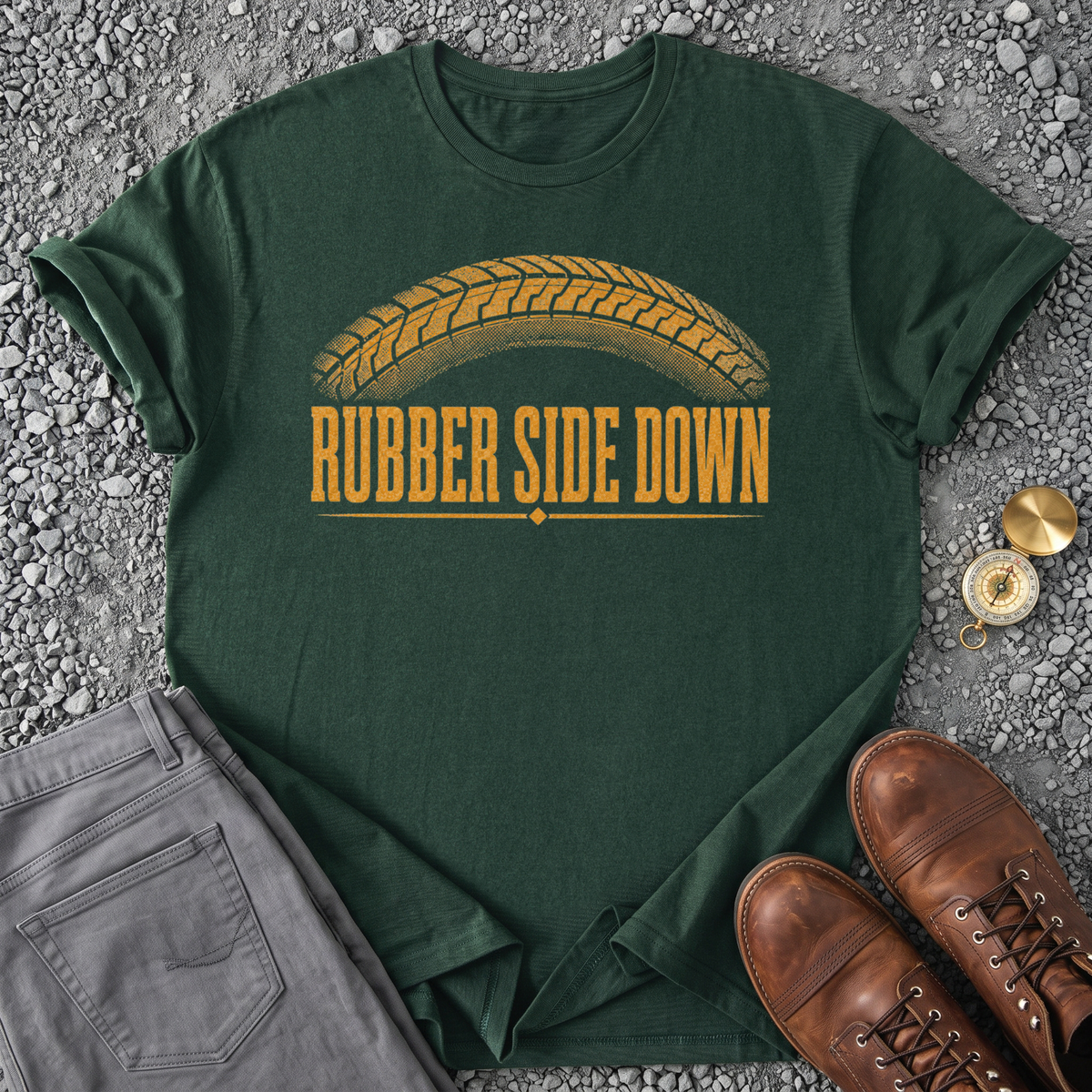 Rubber Side Down T-Shirt