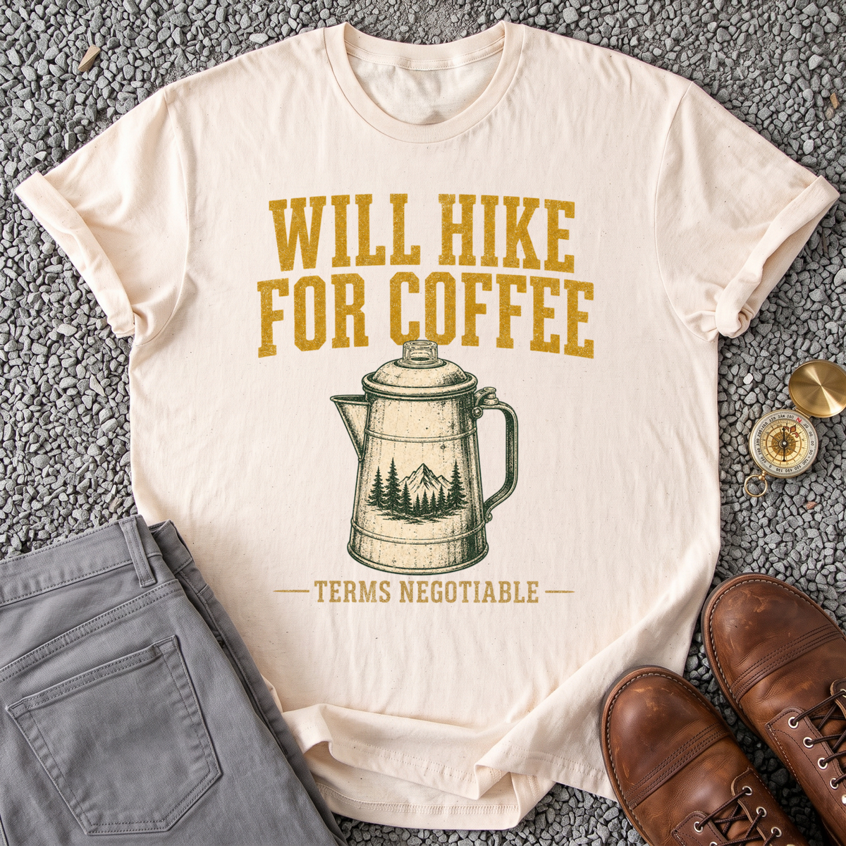Will Hike For Coffee T-Shirt