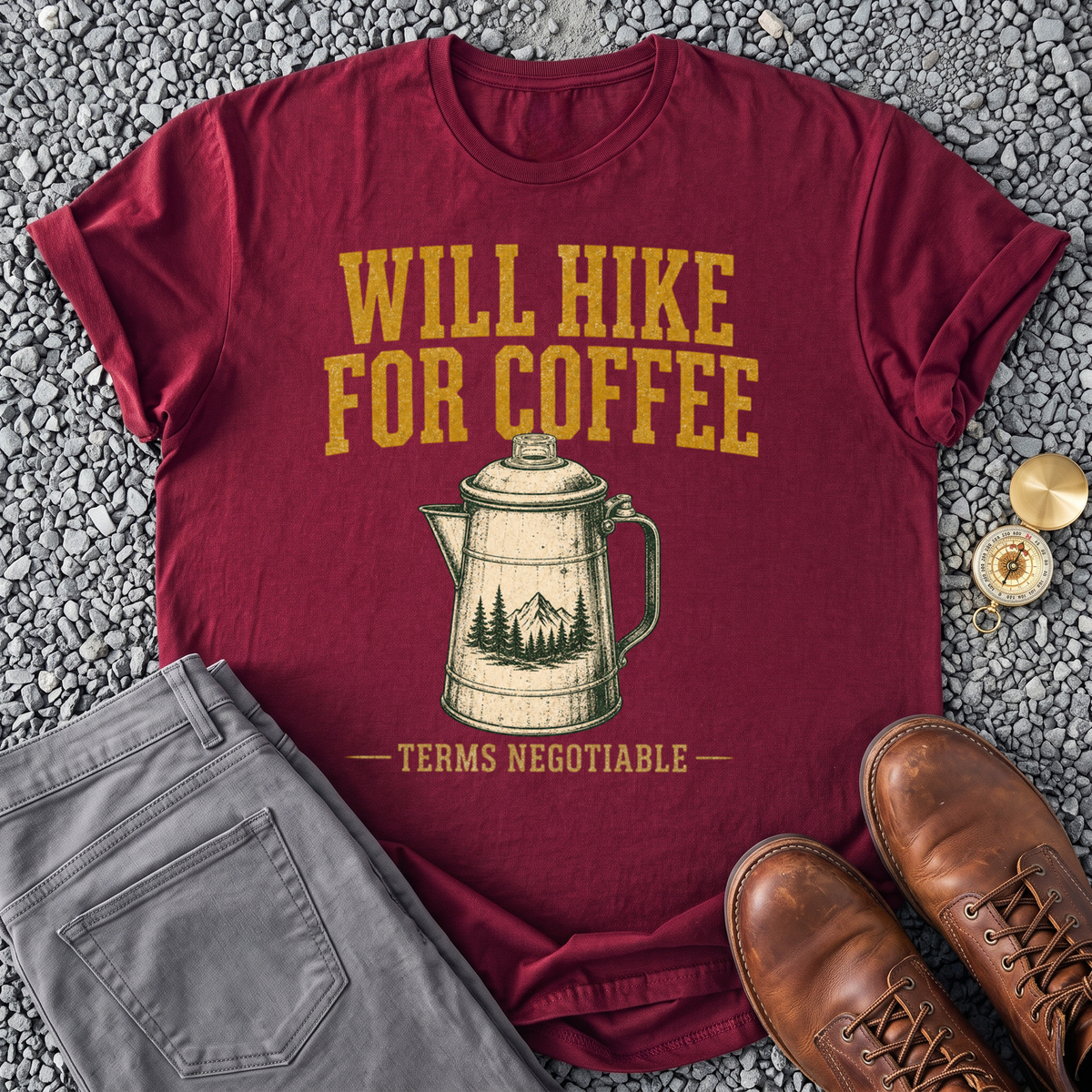 Will Hike For Coffee T-Shirt