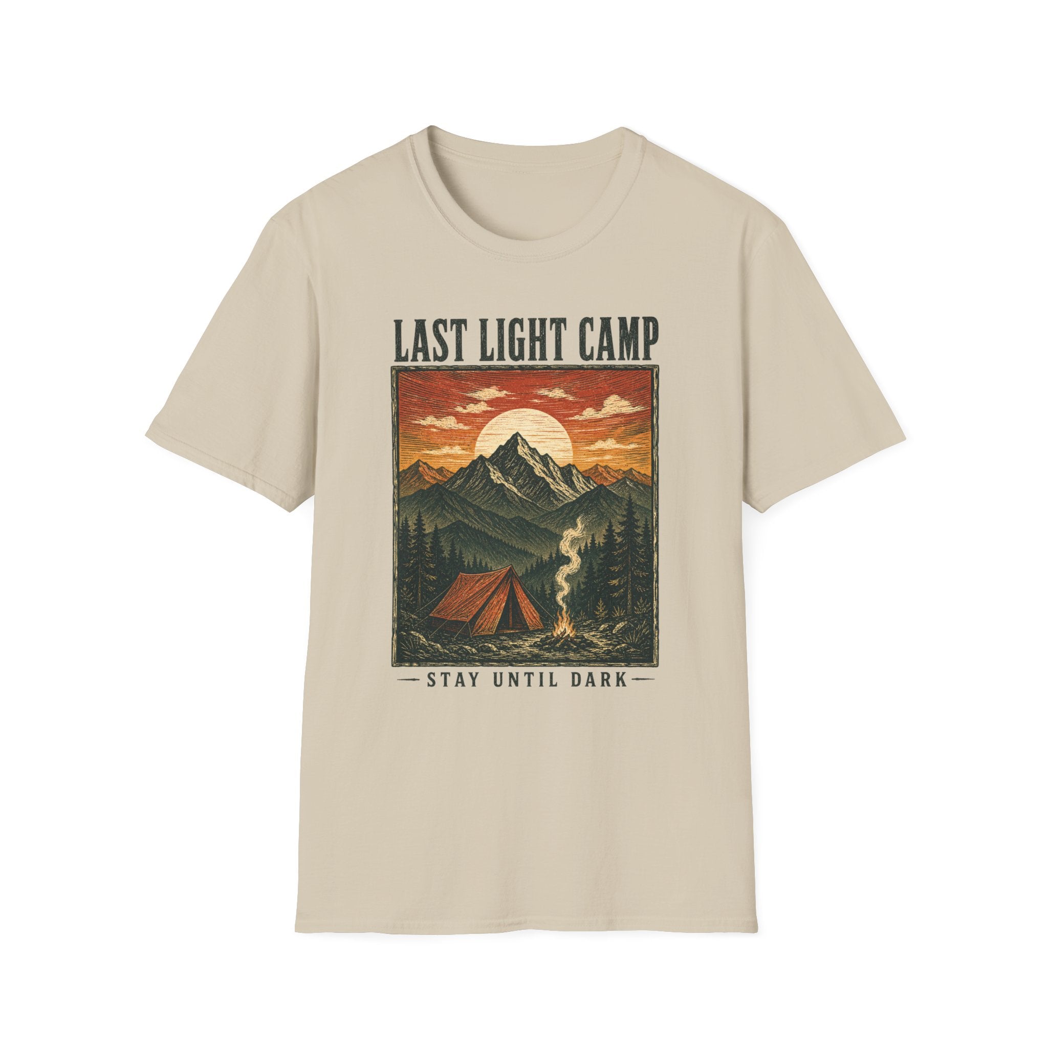 Last Light Camp / Stay Until Dark - Camping Graphic T-Shirt