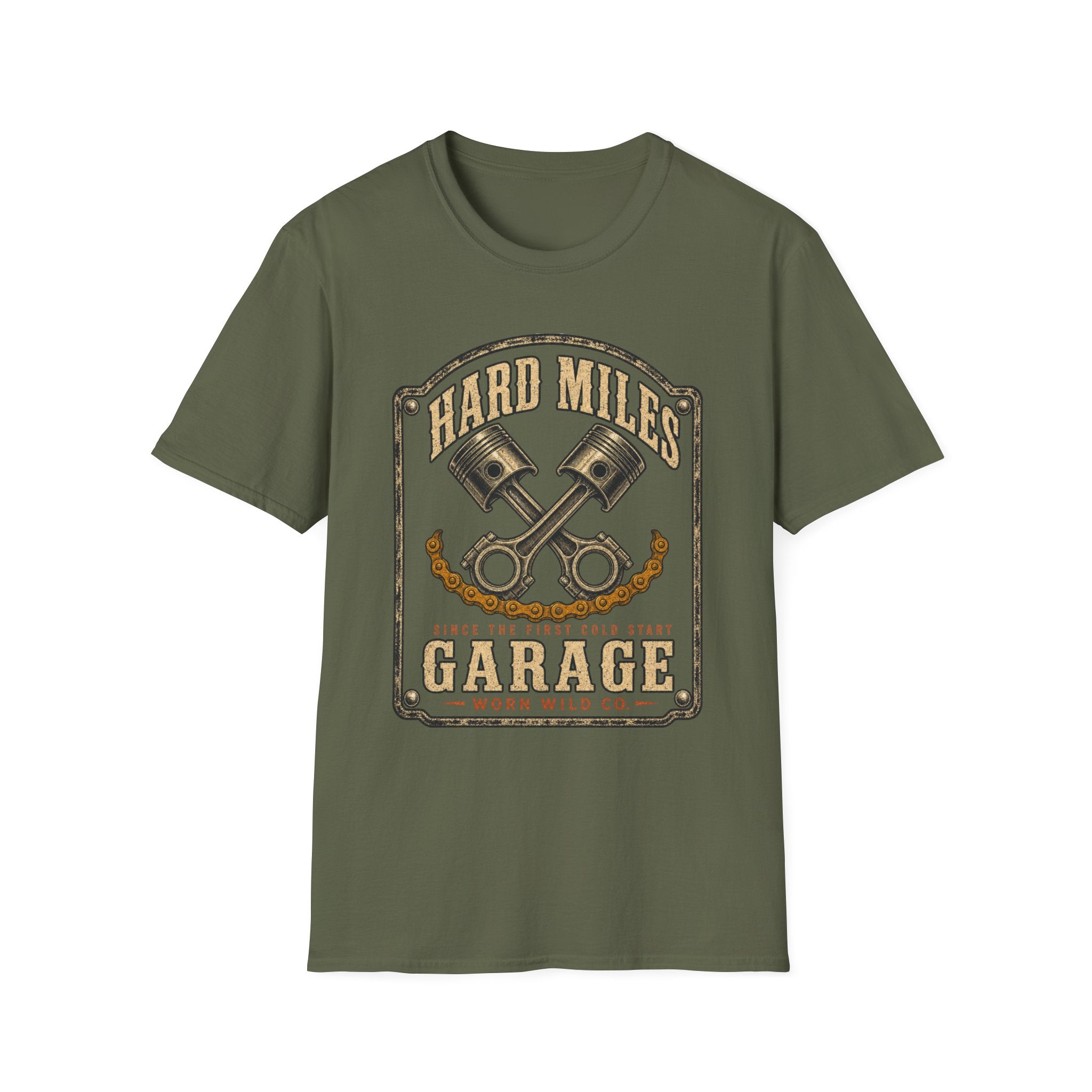 Hard Miles Garage - Motorcycles Graphic T-Shirt