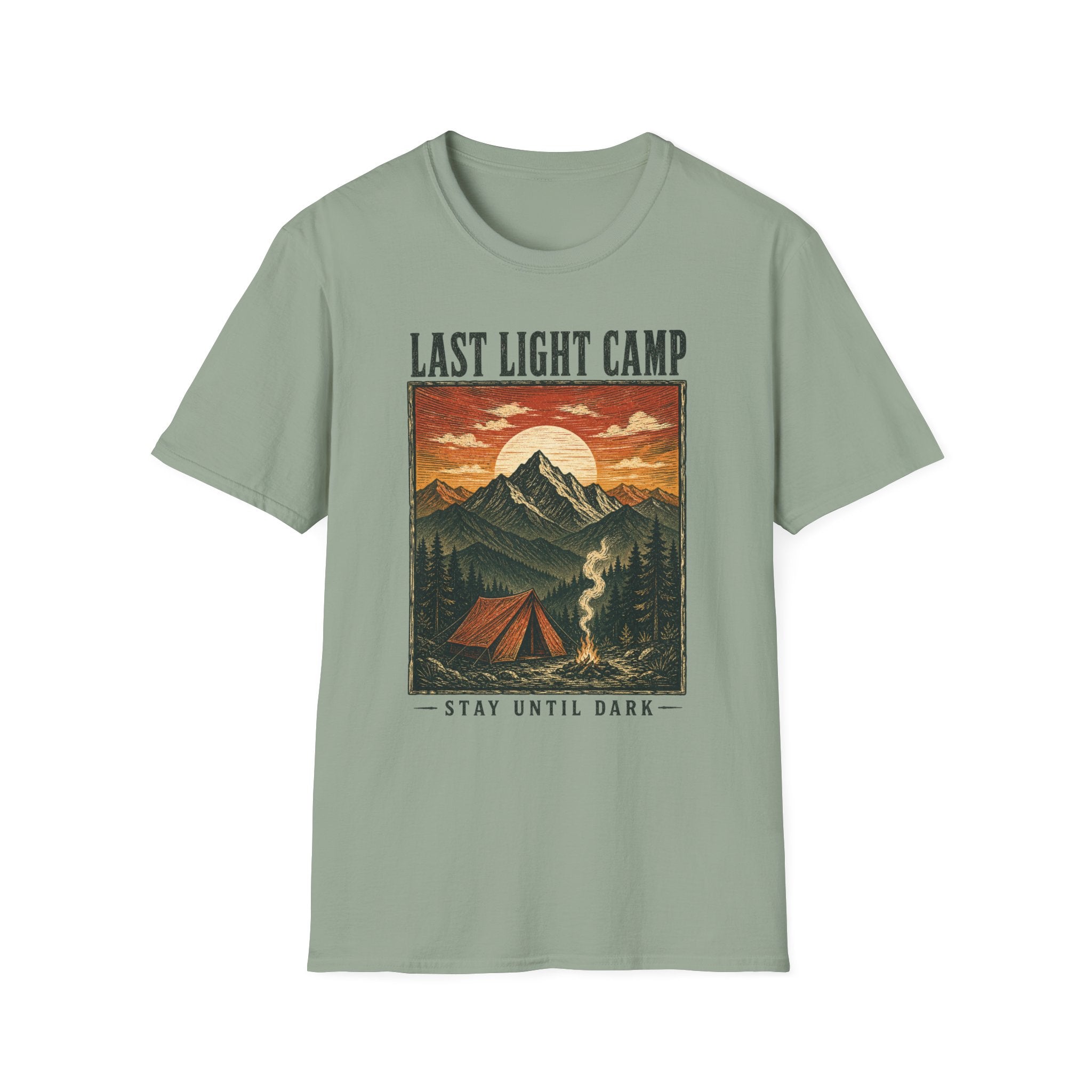 Last Light Camp / Stay Until Dark - Camping Graphic T-Shirt