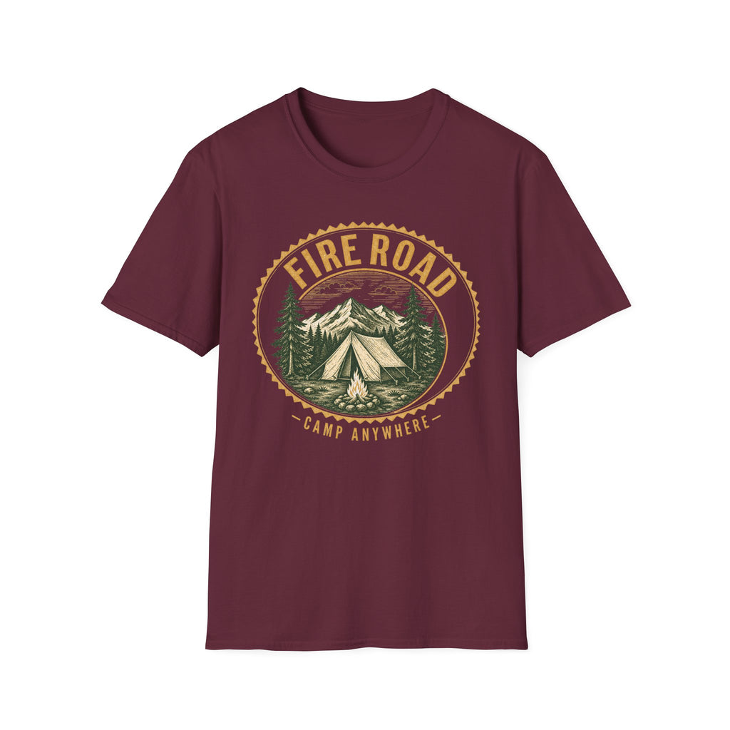 Fire Road / Camp Anywhere - Camping Graphic T-Shirt
