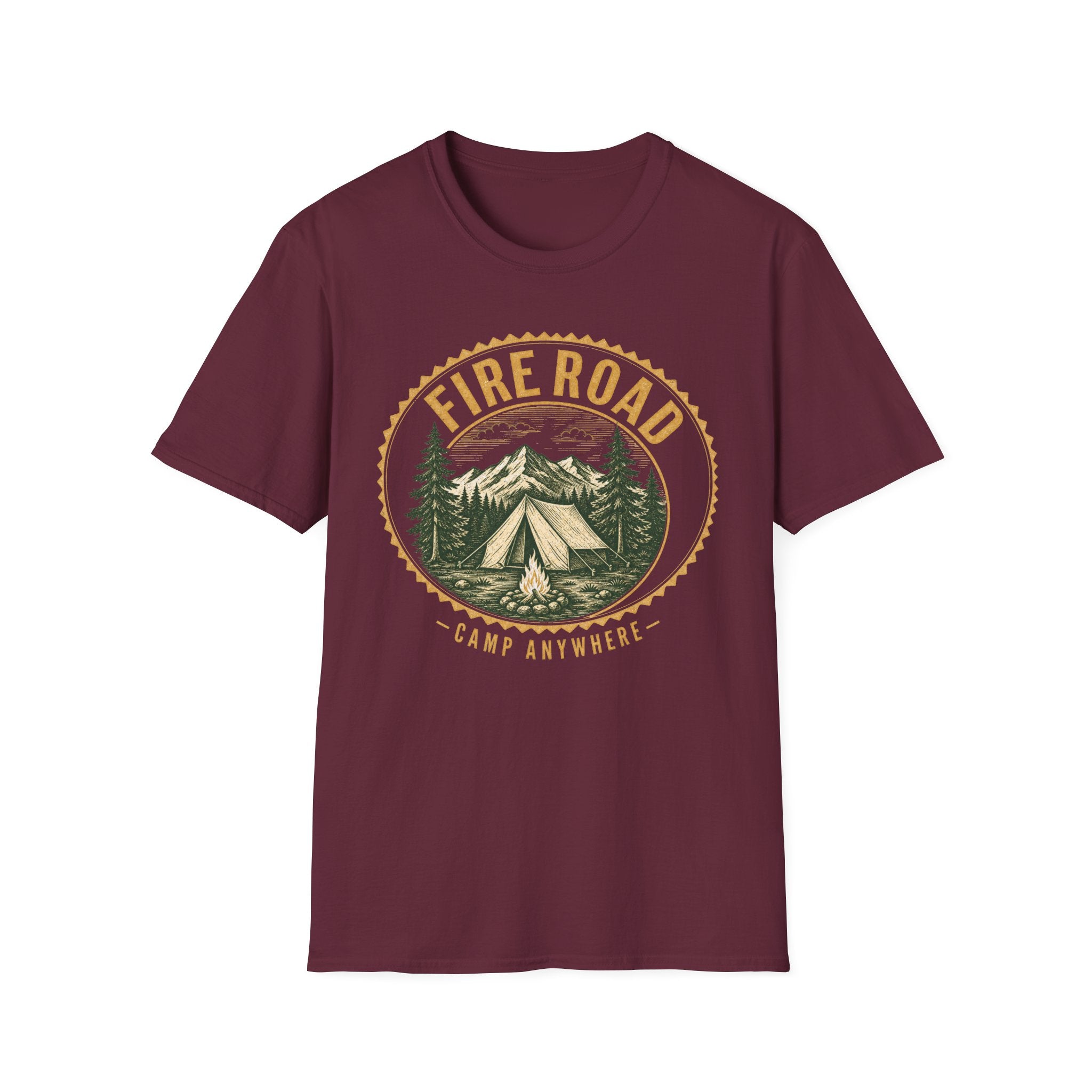 Fire Road / Camp Anywhere - Camping Graphic T-Shirt