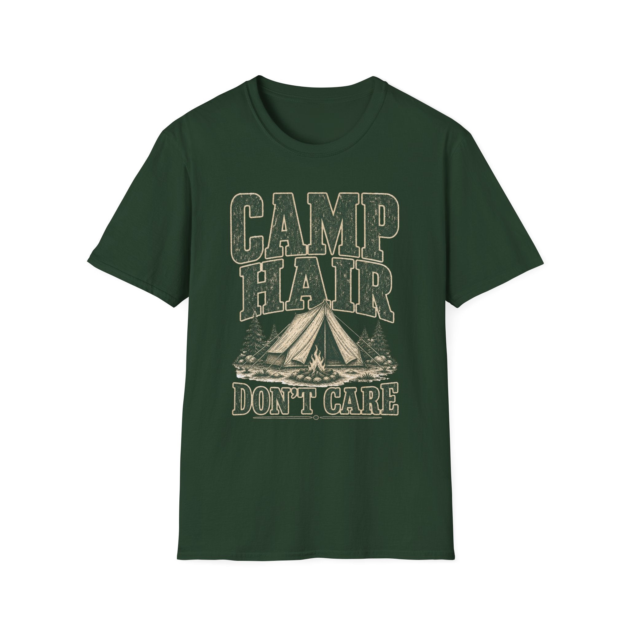 Camp Hair / Don't Care - Camping Graphic T-Shirt