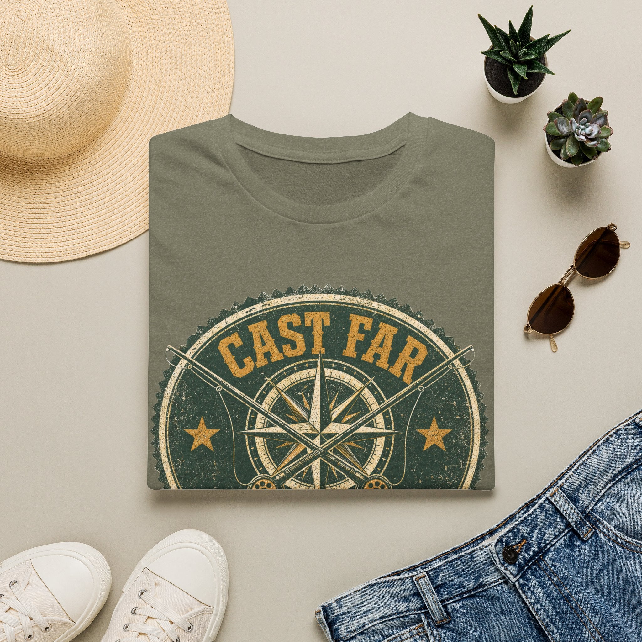 Cast Far - Fishing Graphic T-Shirt