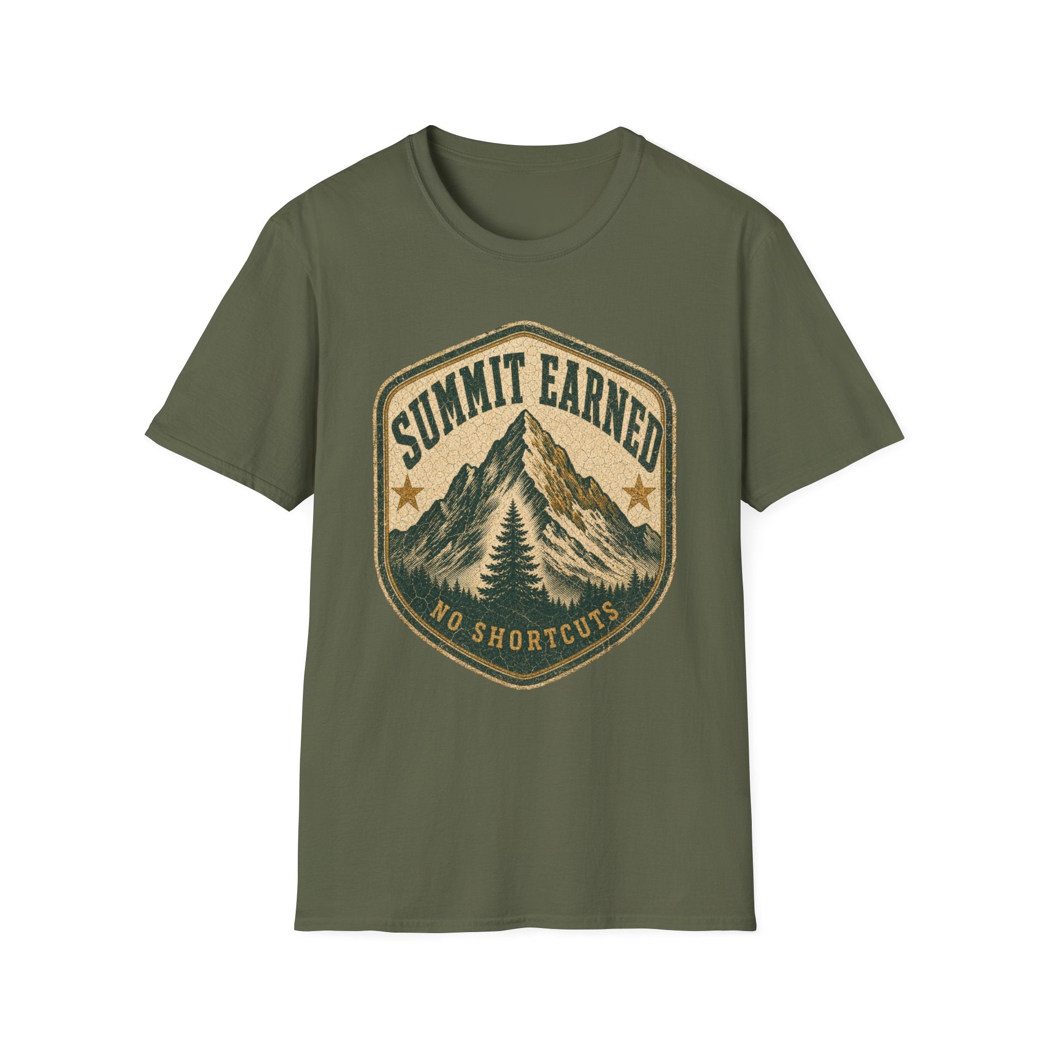 Summit Earned / No Shortcuts - Camping Graphic T-Shirt