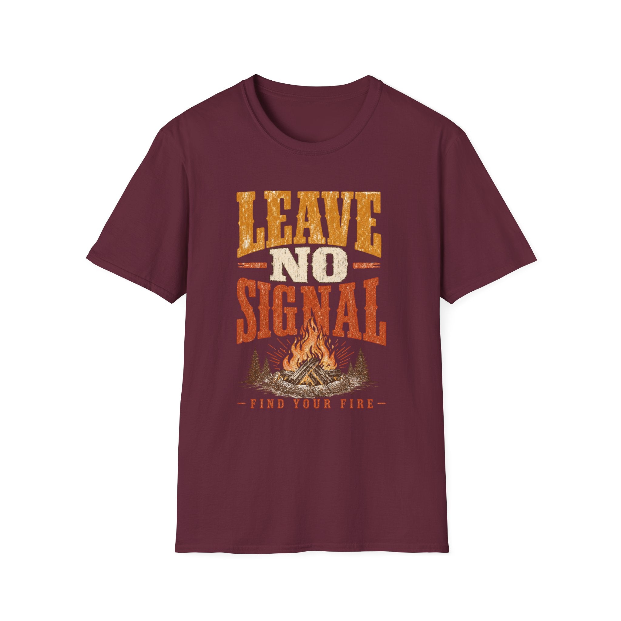 Leave No Signal / Find Your Fire - Camping Graphic T-Shirt