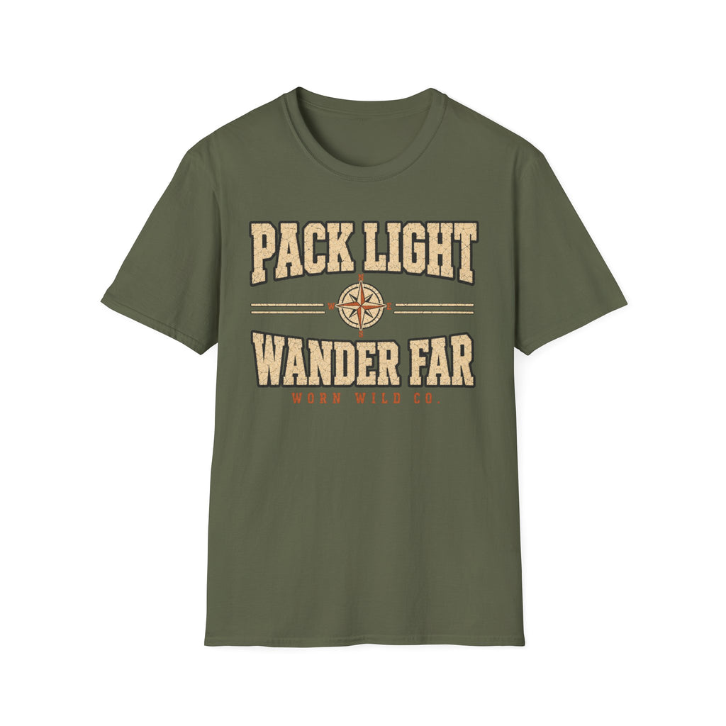 Pack Light Wander Far - Hiking Graphic T-Shirt