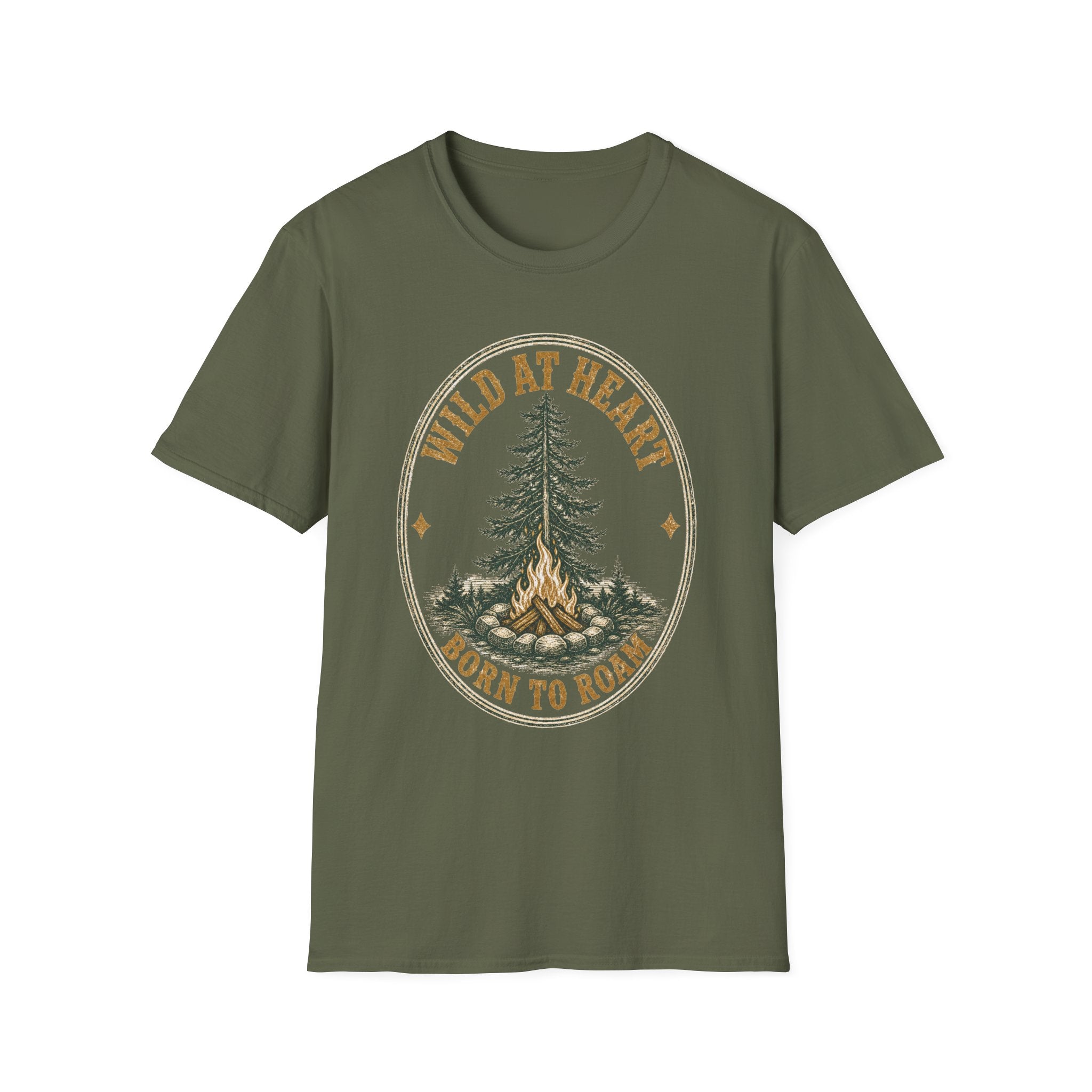 Wild at Heart Born to Roam - Camping Graphic T-Shirt
