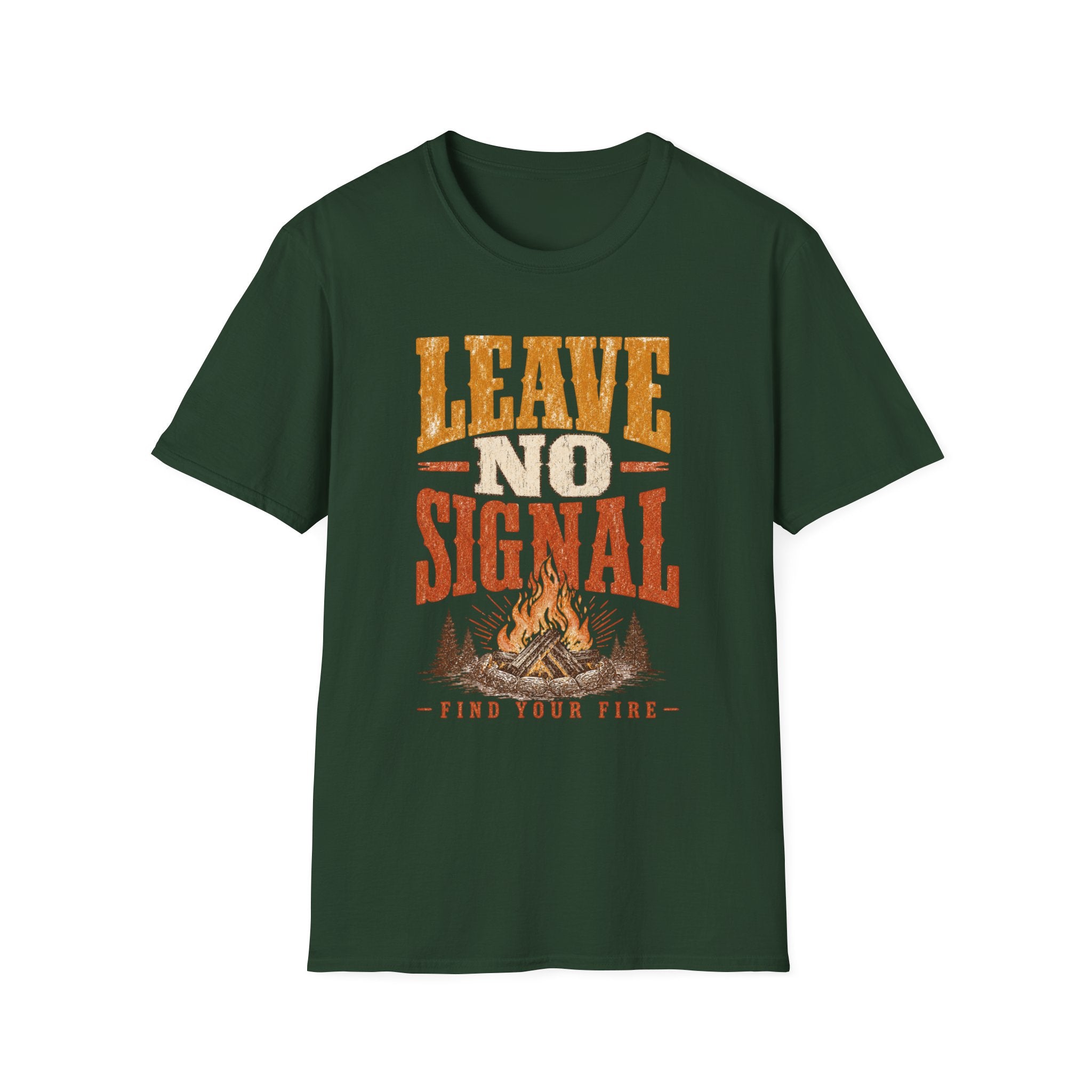 Leave No Signal / Find Your Fire - Camping Graphic T-Shirt