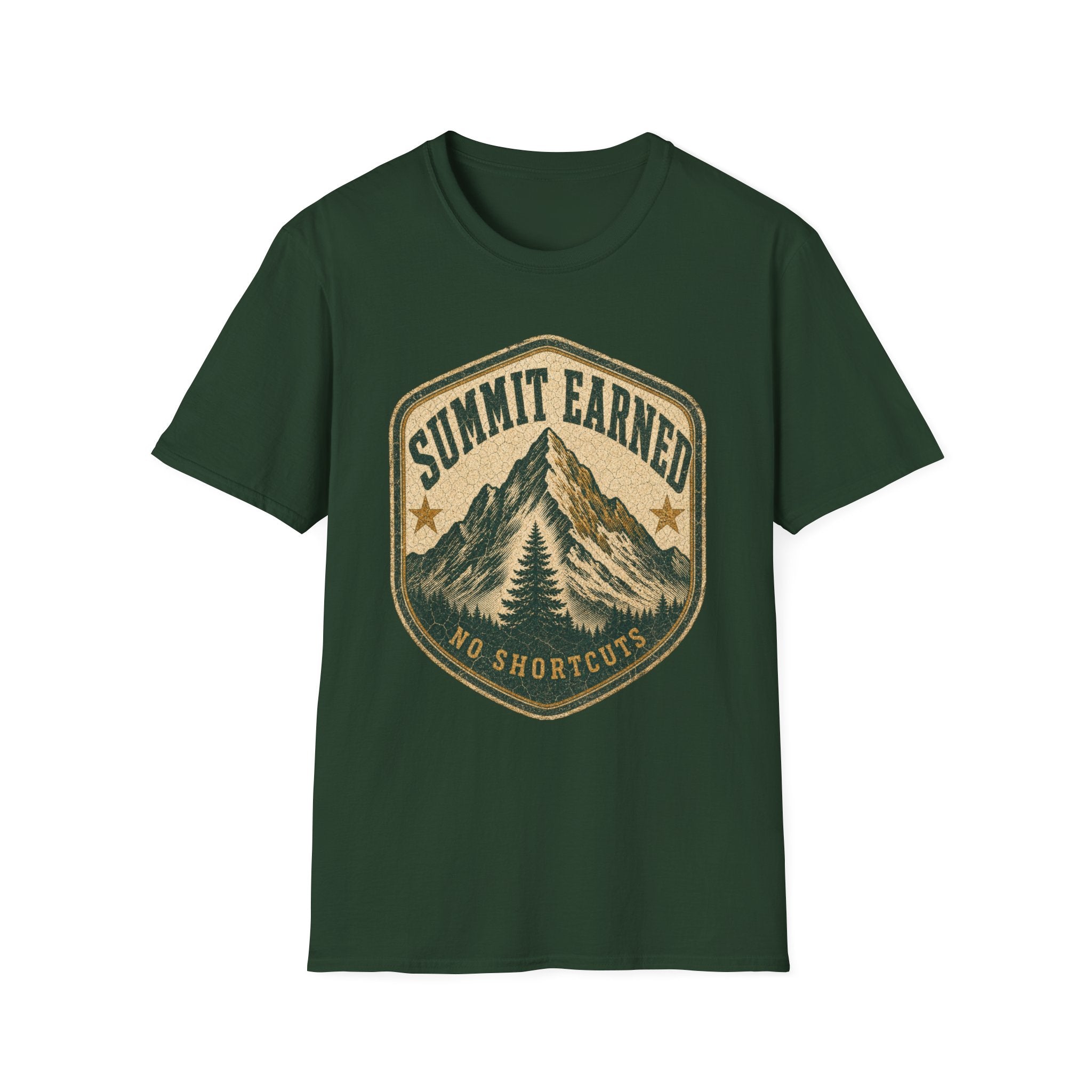 Summit Earned / No Shortcuts - Camping Graphic T-Shirt