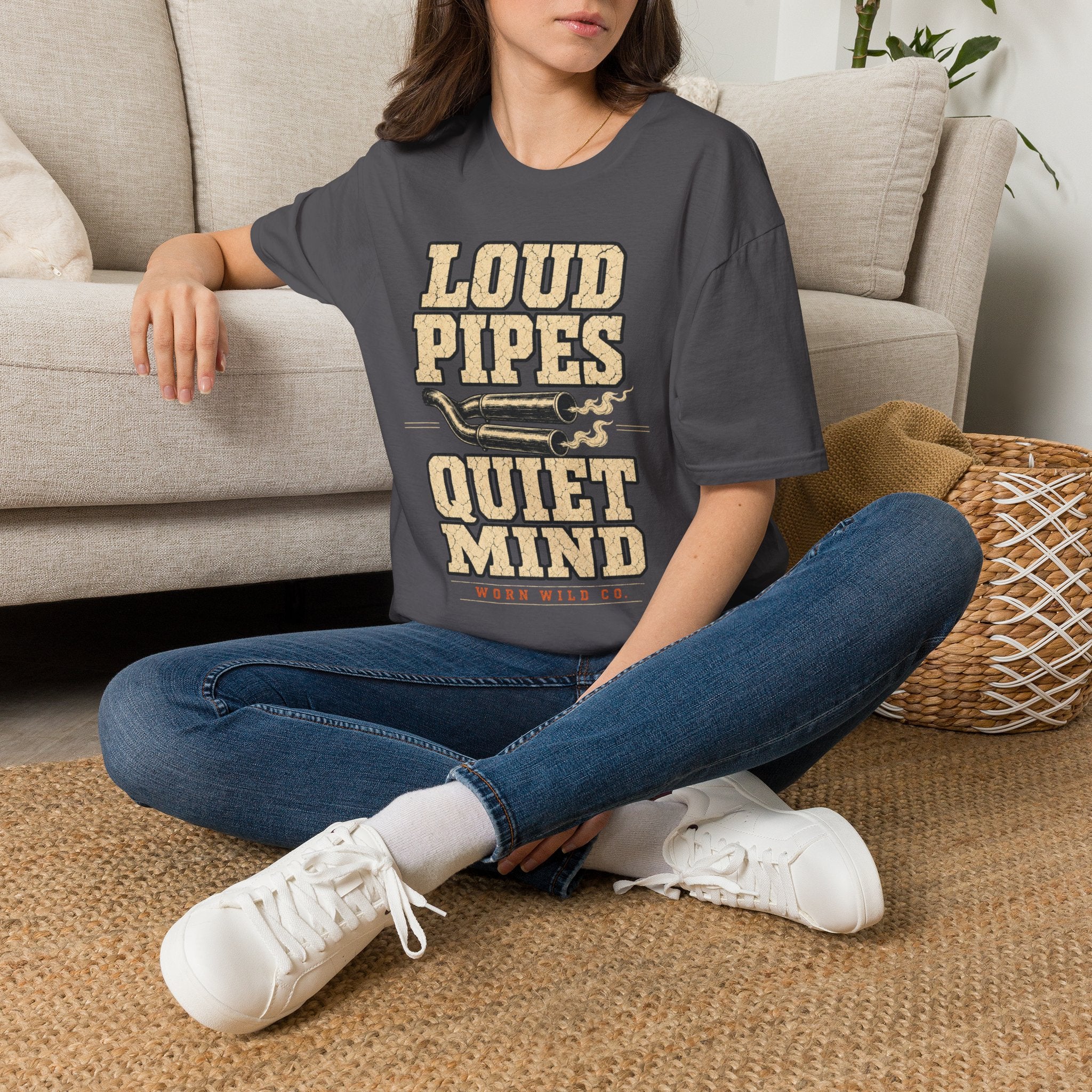 Loud Pipes Quiet Mind - Motorcycles Graphic T-Shirt
