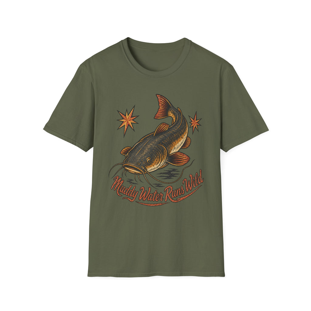 Muddy Water Runs Wild - Fishing Graphic T-Shirt