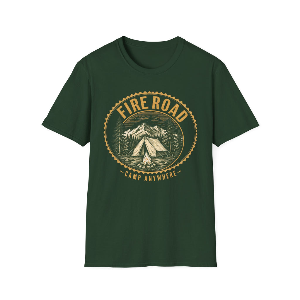 Fire Road / Camp Anywhere - Camping Graphic T-Shirt