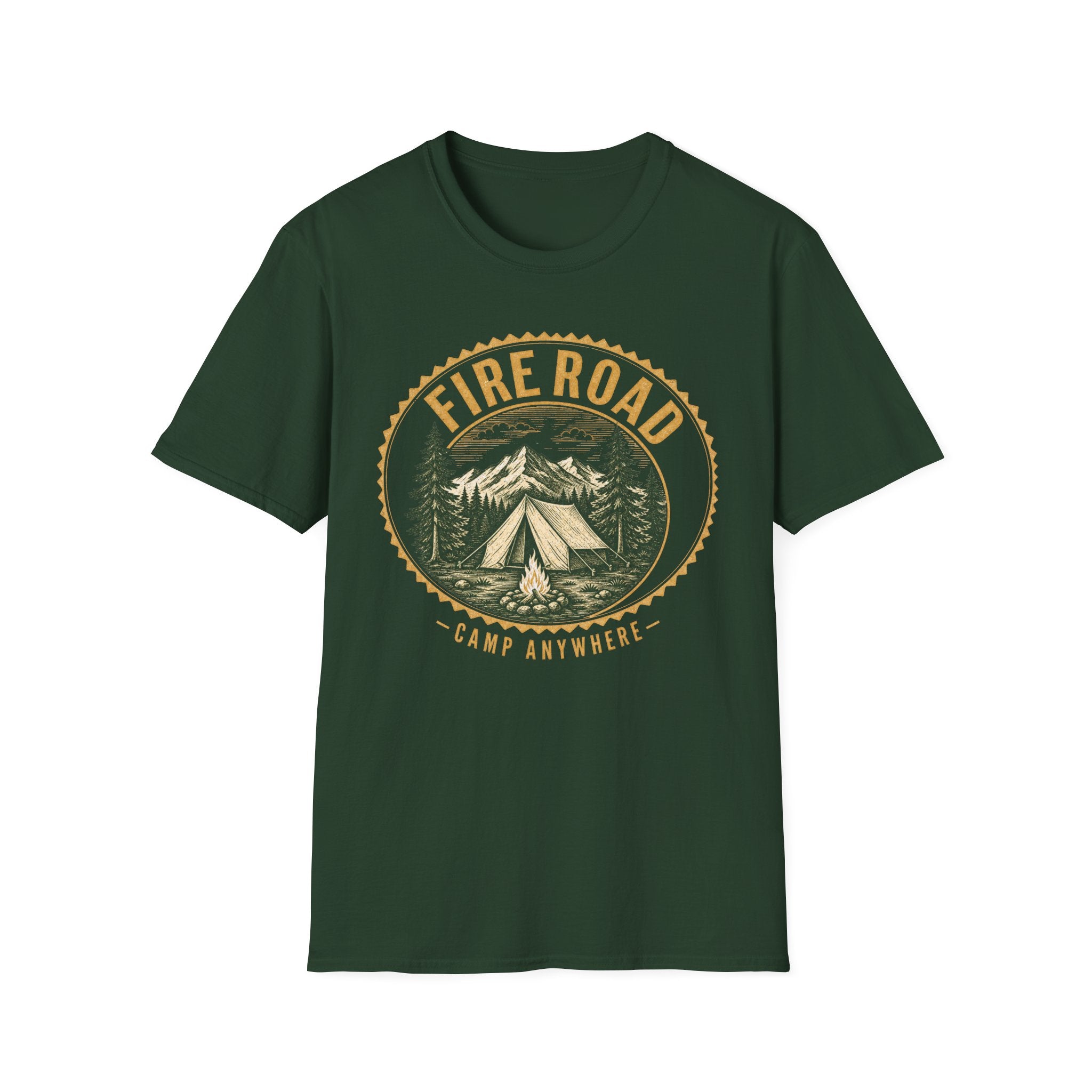 Fire Road / Camp Anywhere - Camping Graphic T-Shirt