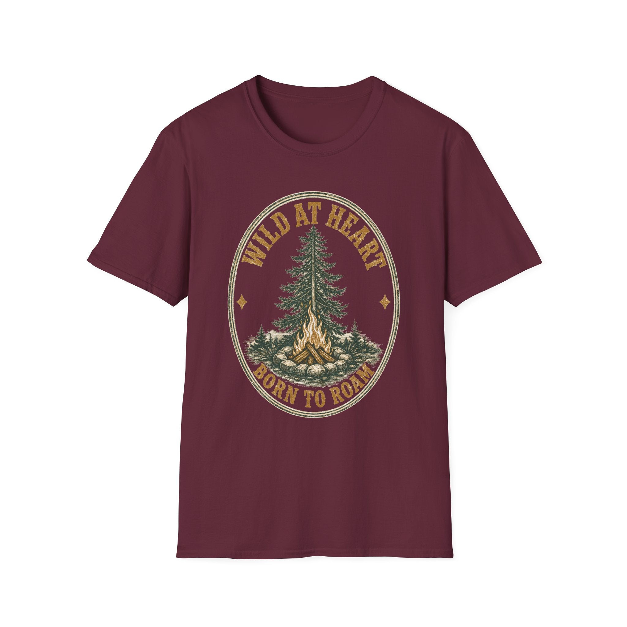 Wild at Heart Born to Roam - Camping Graphic T-Shirt