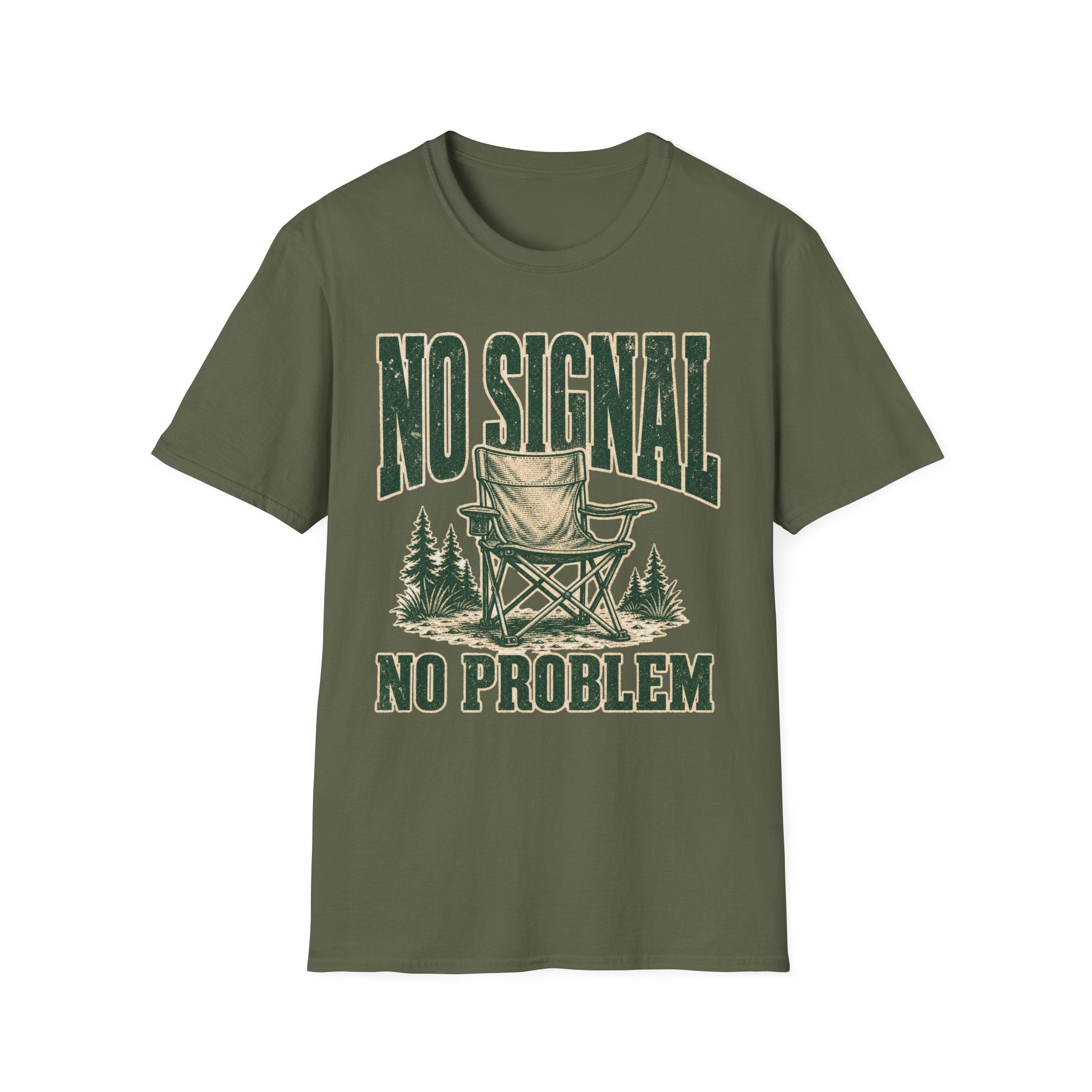 No Signal No Problem - Camping Graphic T-Shirt