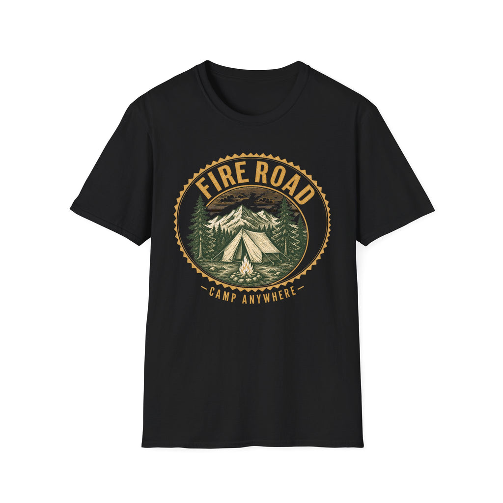 Fire Road / Camp Anywhere - Camping Graphic T-Shirt