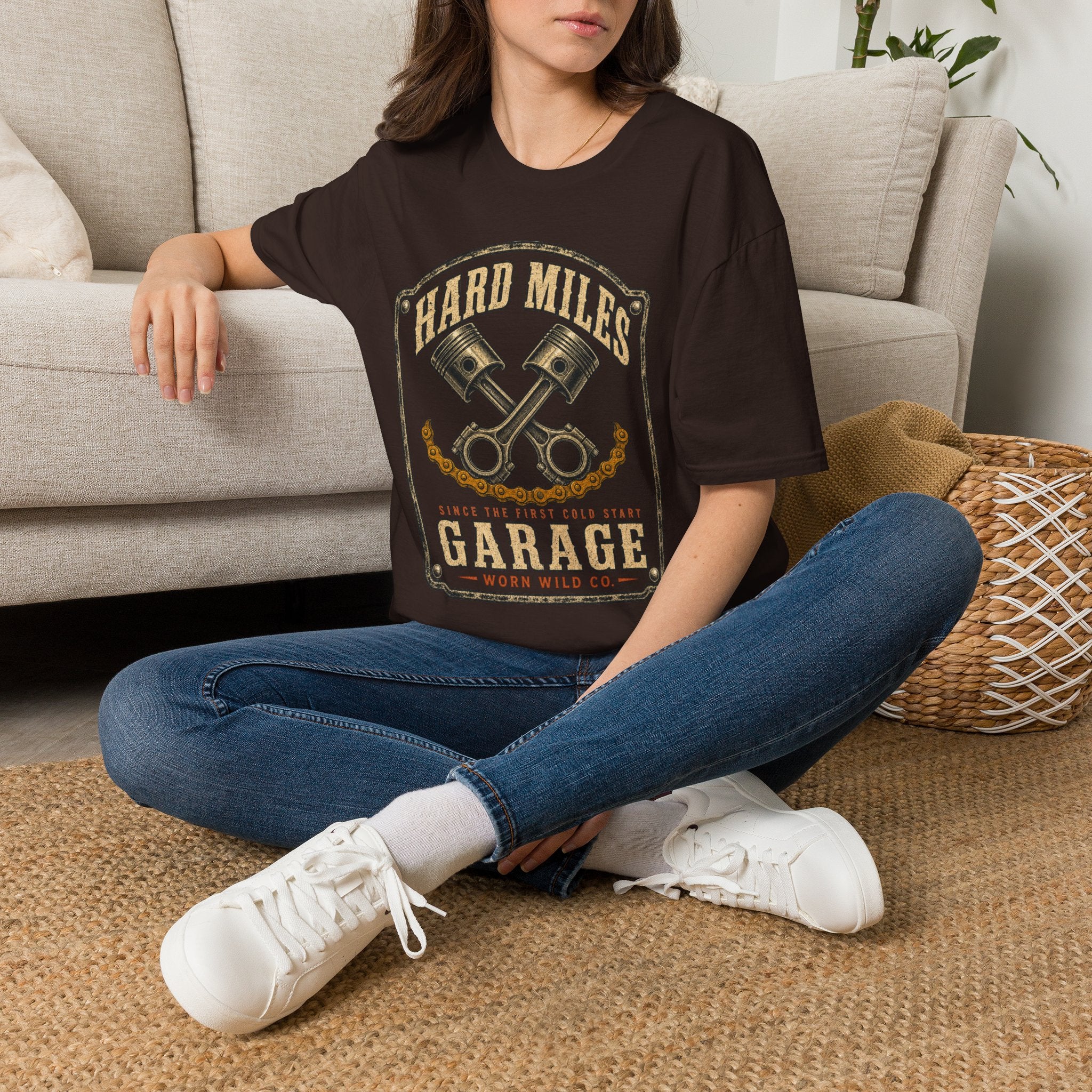 Hard Miles Garage - Motorcycles Graphic T-Shirt