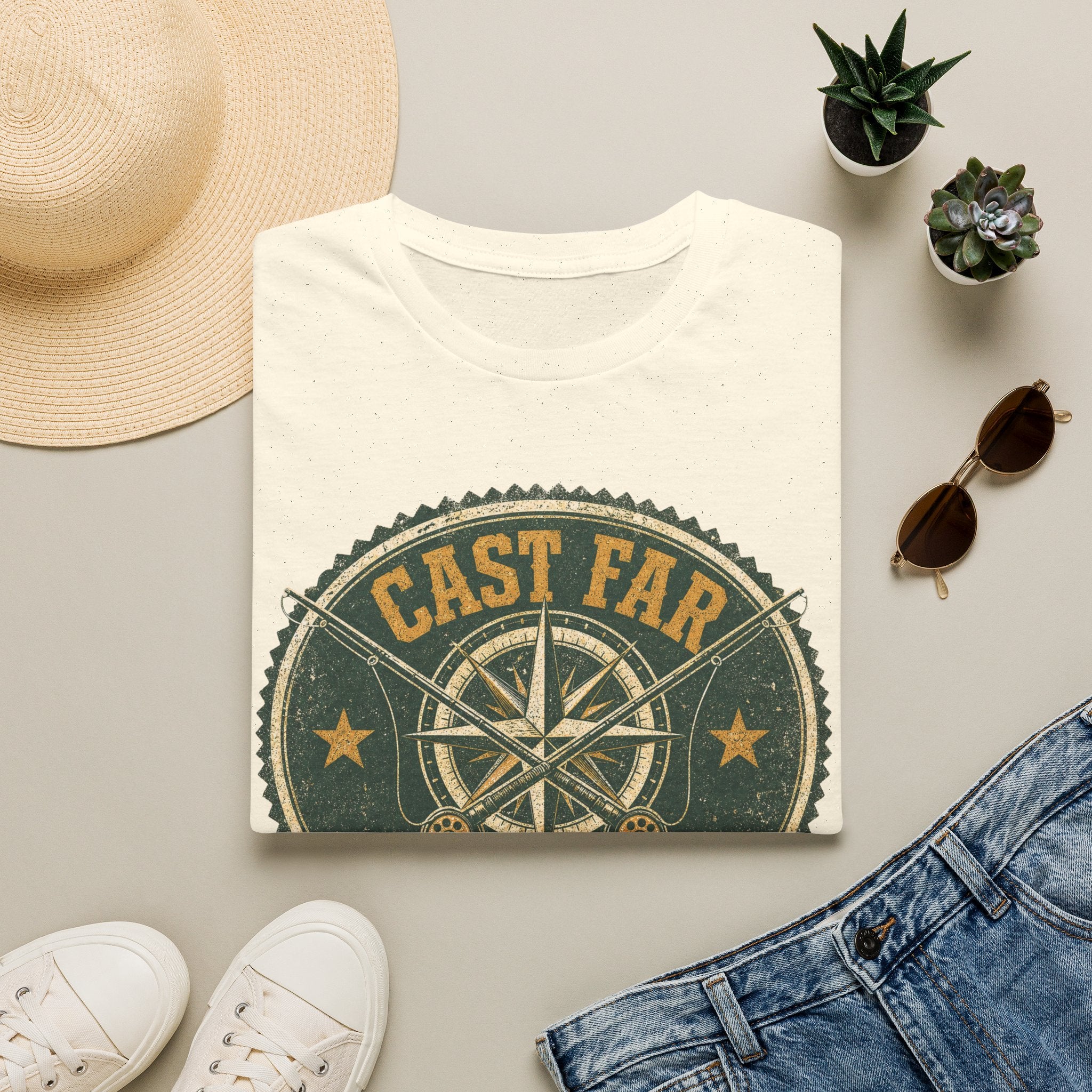Cast Far - Fishing Graphic T-Shirt