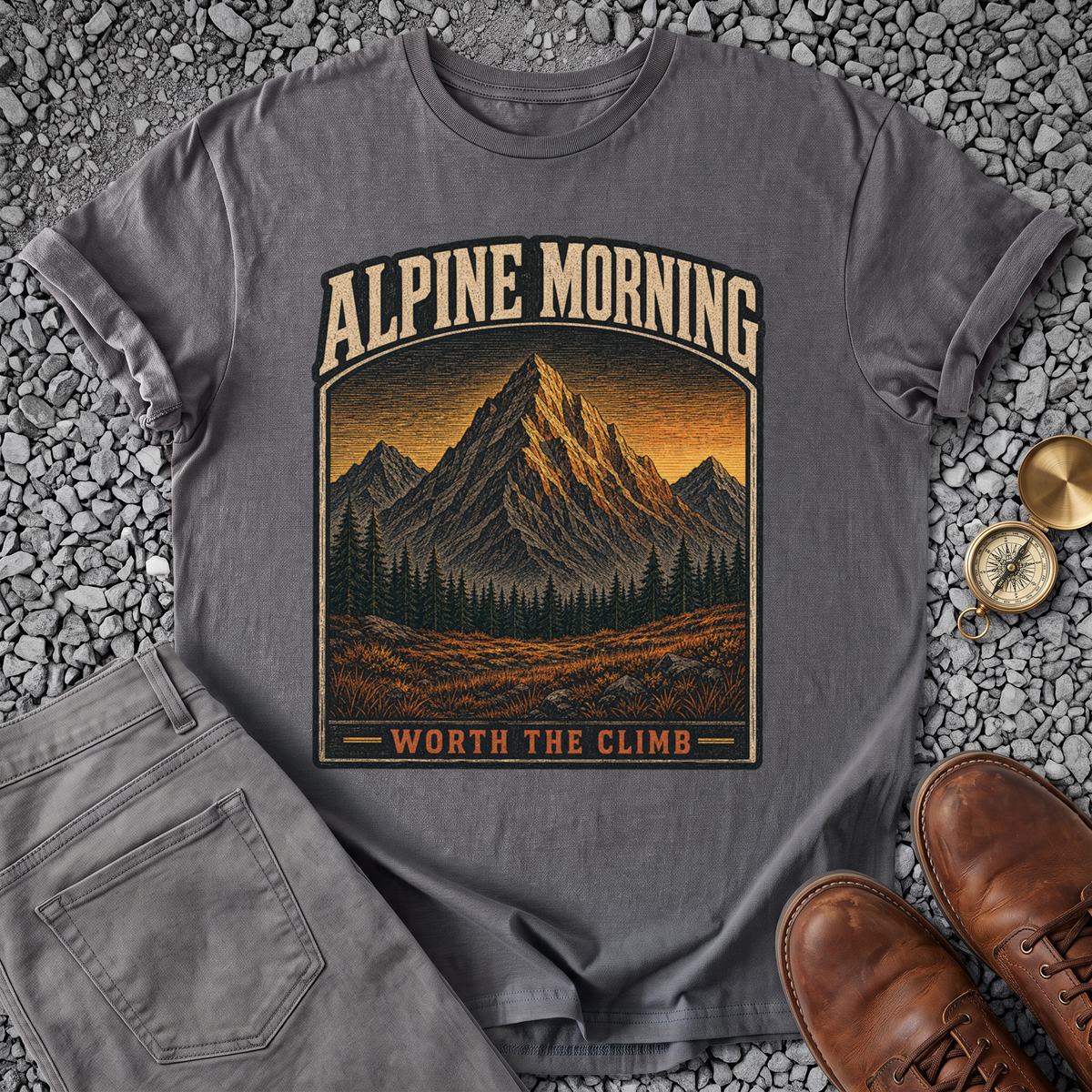 Alpine Morning - Charcoal