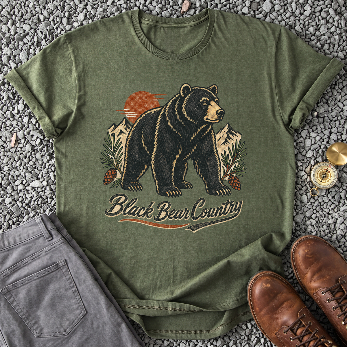 Black Bear Country - Military Green
